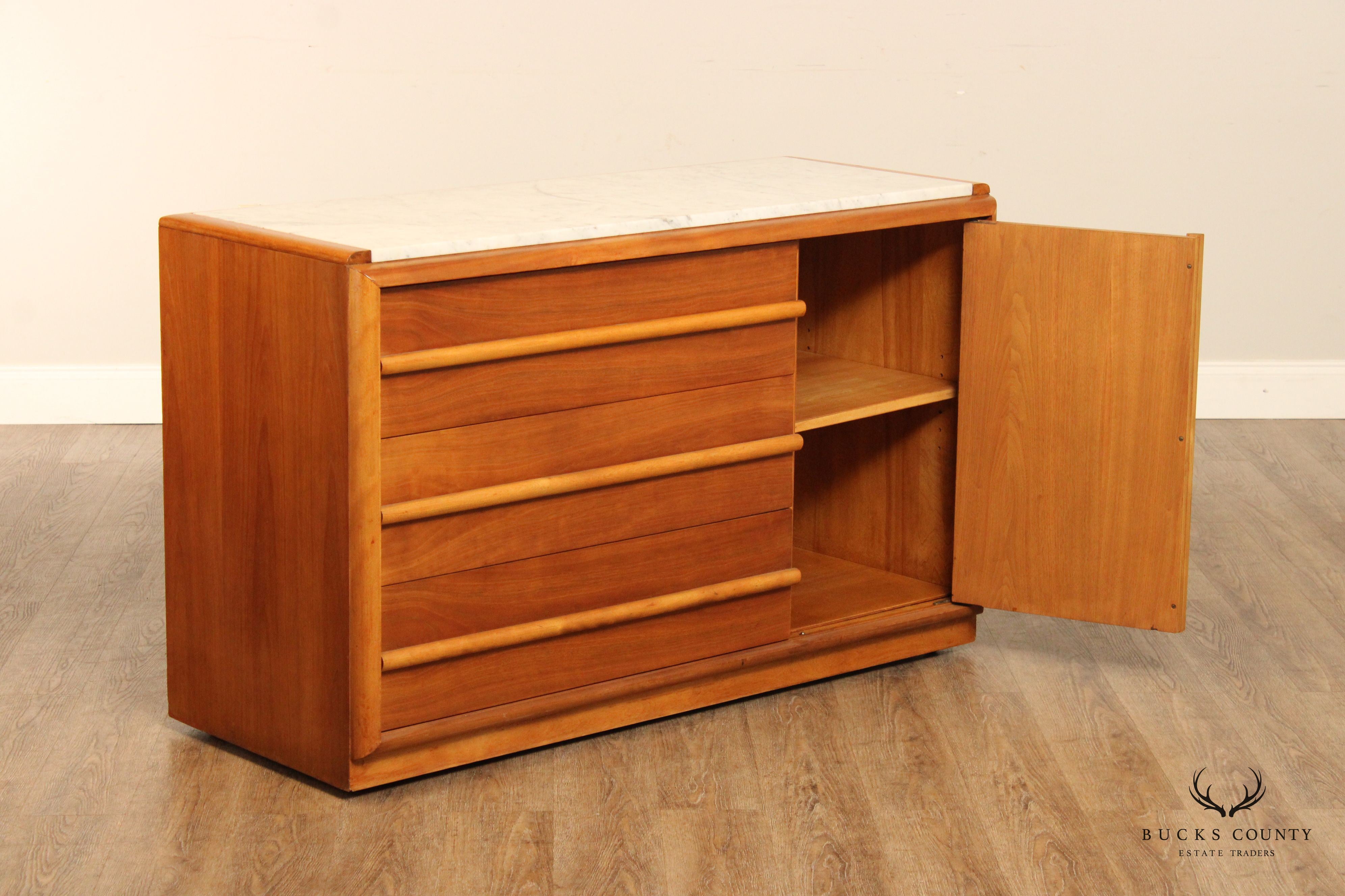 Widdicomb T.H. Robsjohn-Gibbings Mid Century Modern Marble Top Sideboard