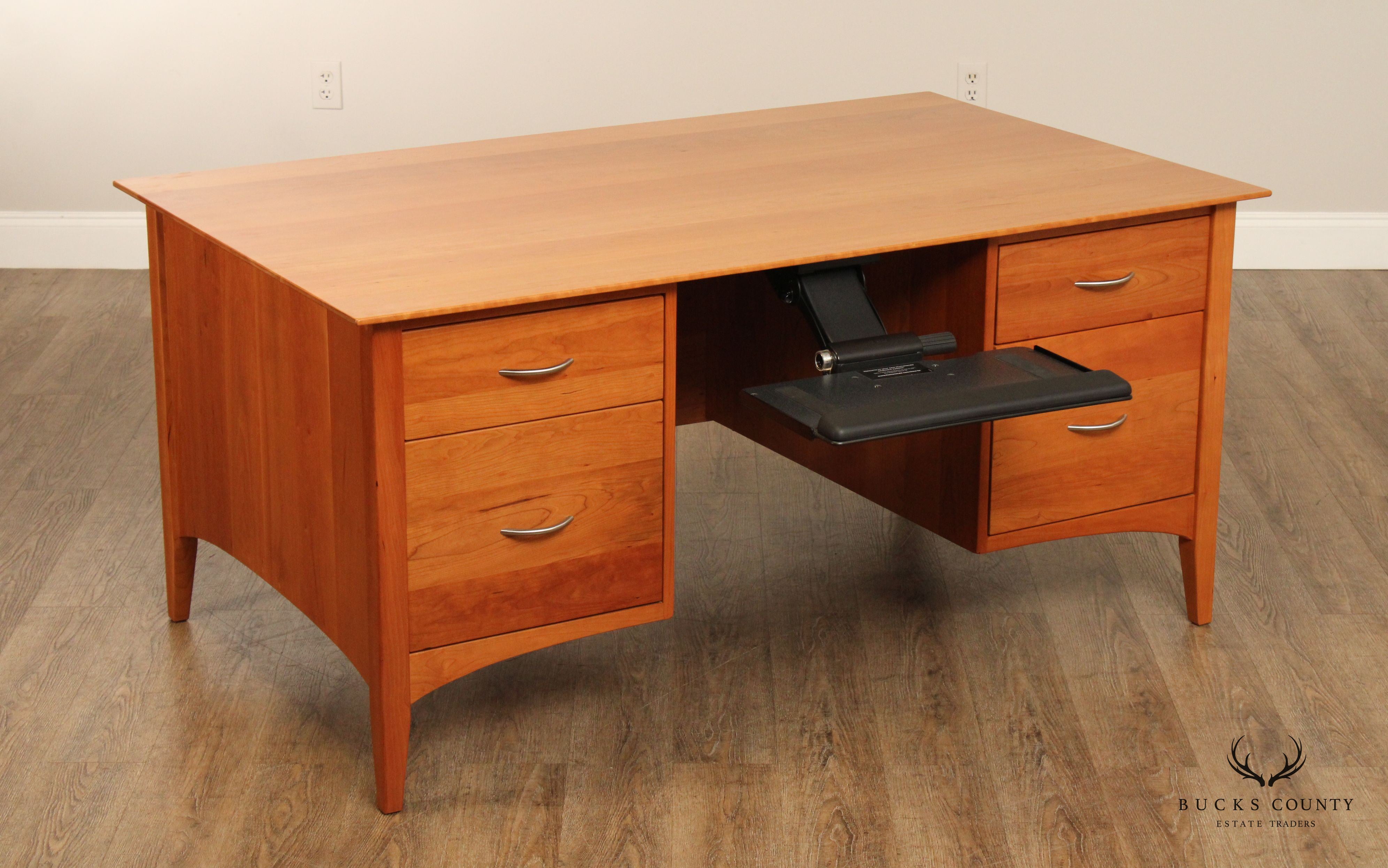 Modern Shaker Style Solid Cherry Executive Writing Desk