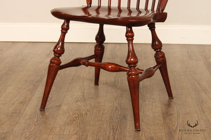 L. Hitchcock Vintage Set Eight Cherry Windsor Dining Chairs