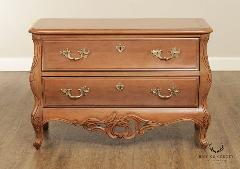 Century Furniture French Louis XV Style Bombe Two Drawer Chest