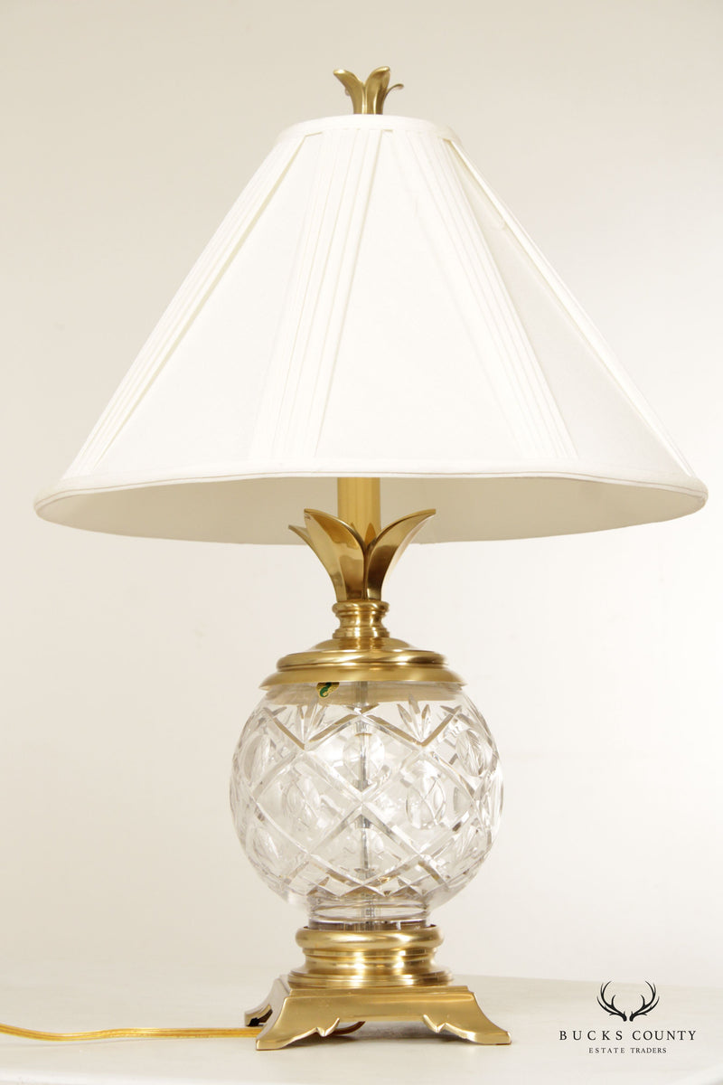 Waterford Cut Crystal and Brass Table Lamp