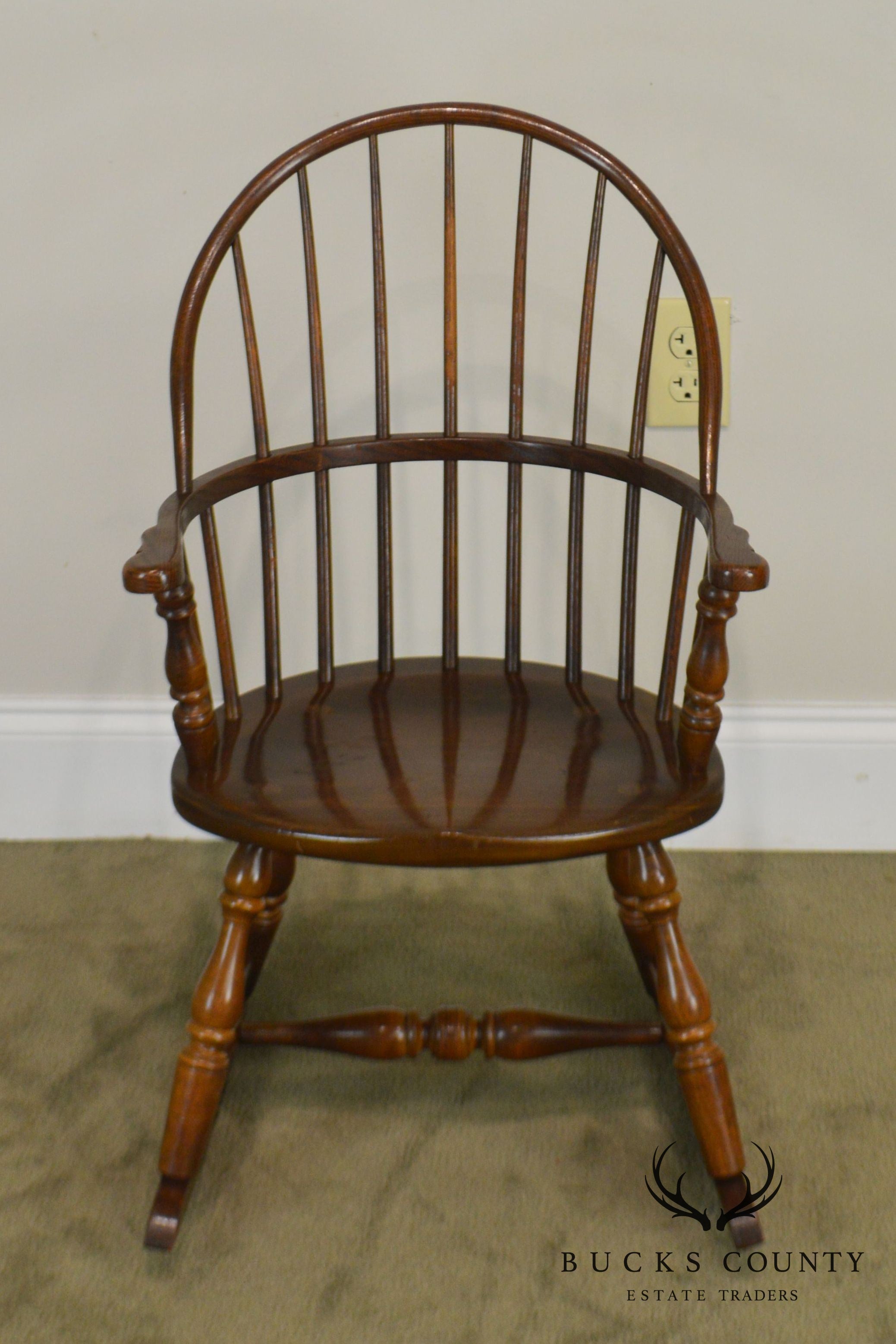 Frederick Duckloe & Bros Vintage Childs Small Windsor Rocker Rocking Chair