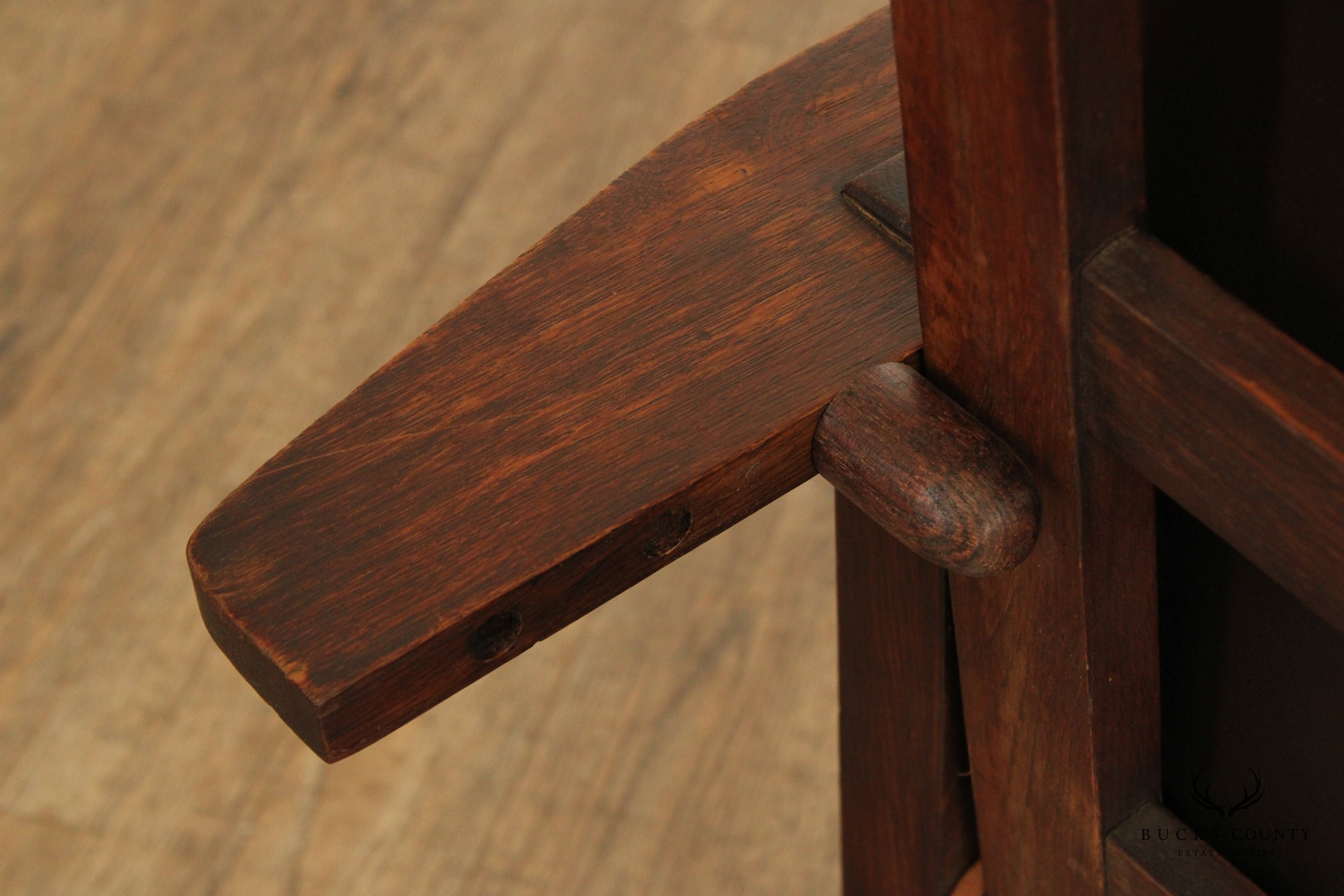 Antique Mission Oak and Leather Morris Chair