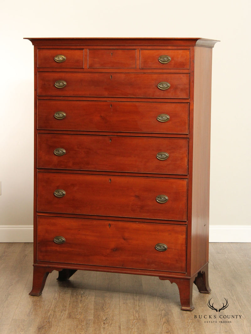 Antique American Cherry Hepplewhite Tall Chest of Drawers