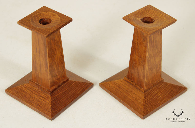 Pair wooden Gothic candlesticks Wood candle holder wooden candlestick  candle