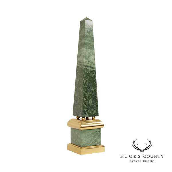 Decorative Crafts Lacquered Green Marble Obelisk