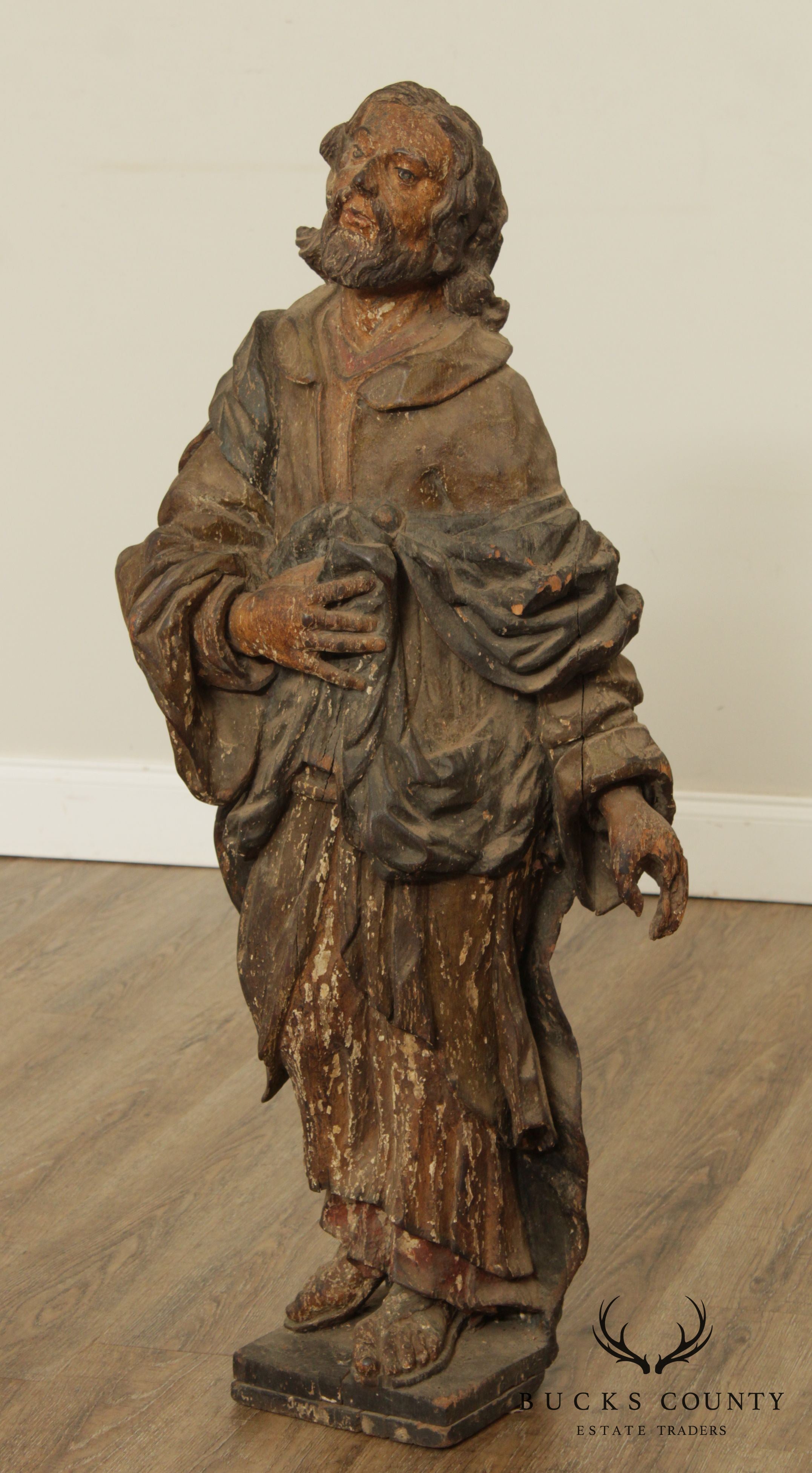 Antique Christ Santos Wood Statue