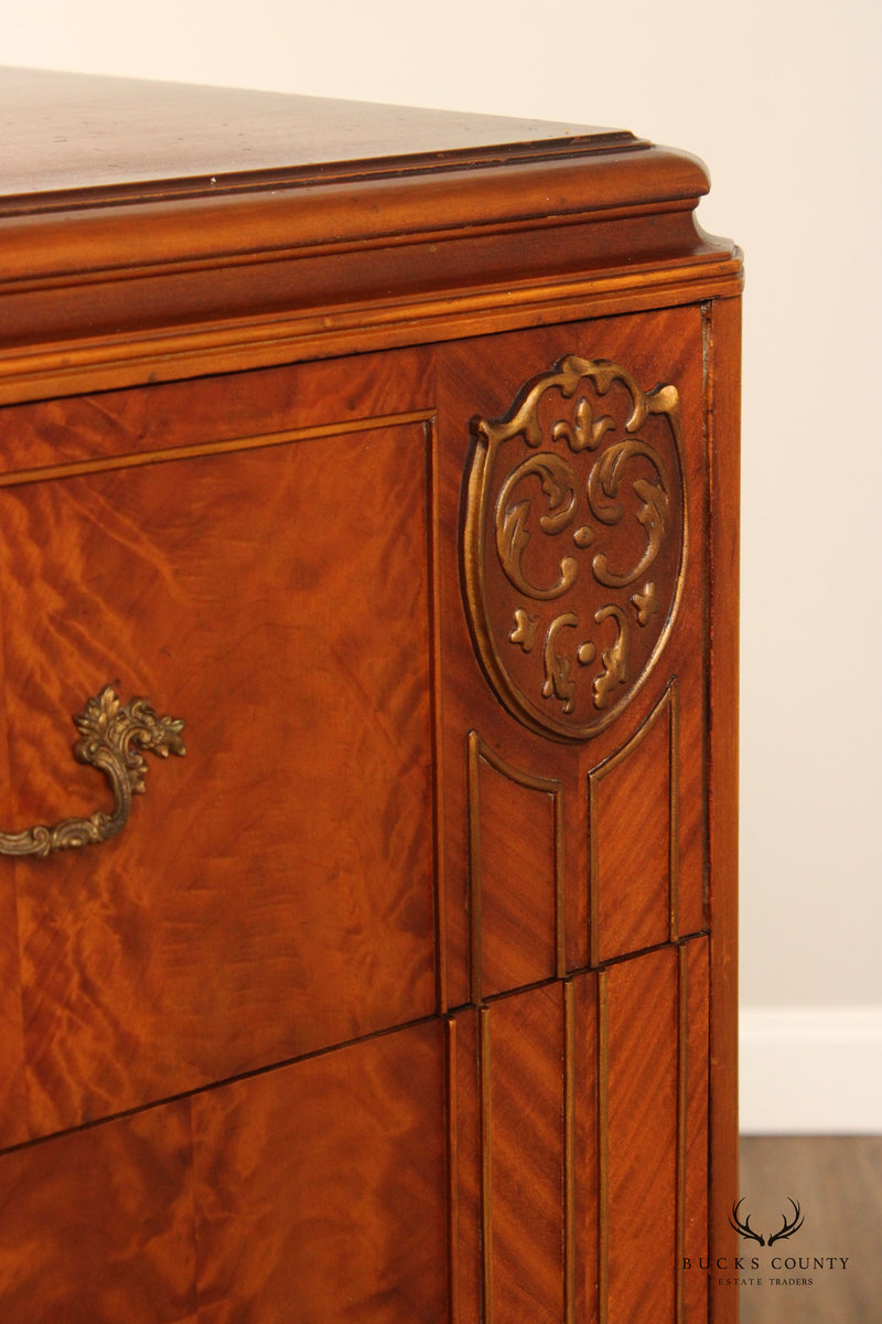 1930's French Louis XV Style Satinwood Parquetry High Chest