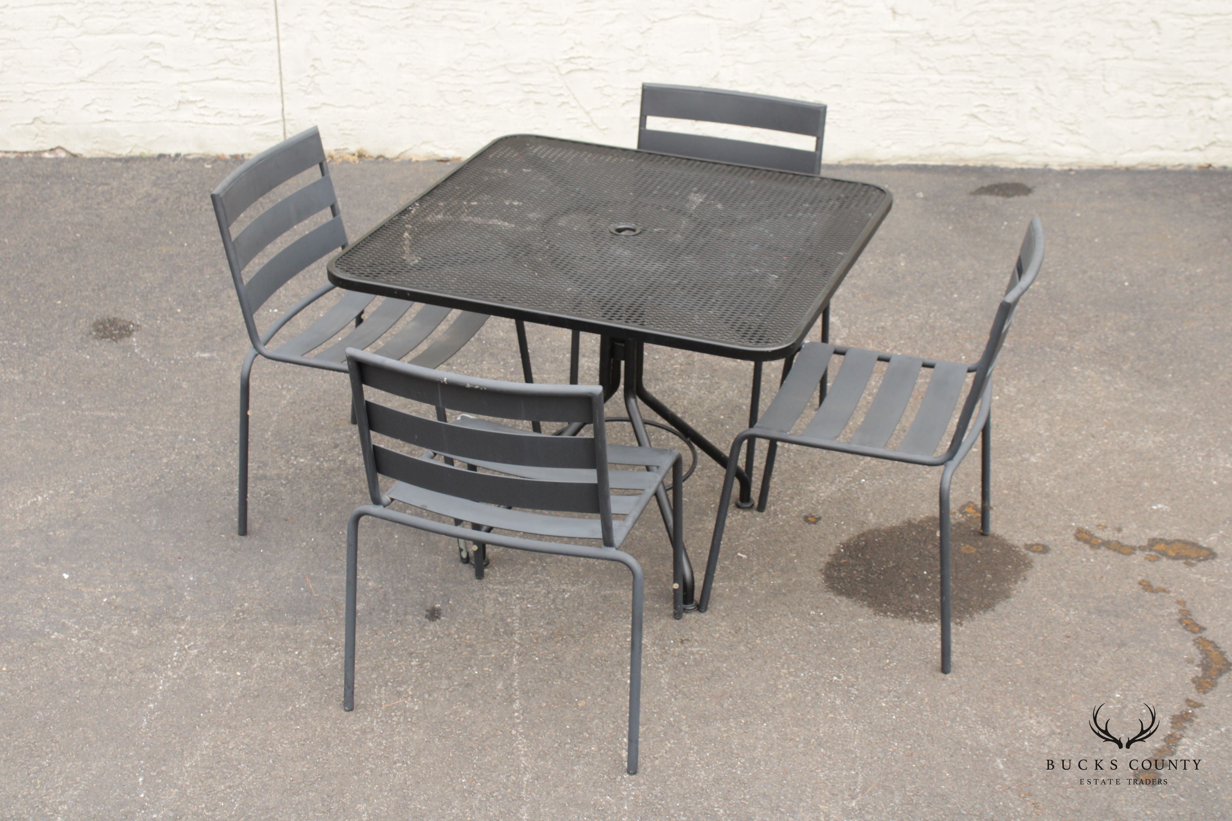 Woodard 'Metro' Cast Iron Outdoor Five-Piece Dining Set