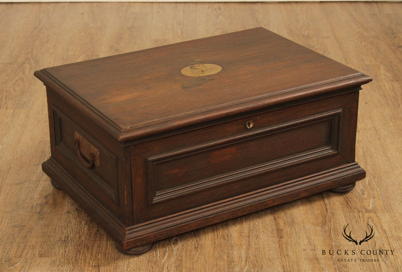 Antique English Oak Silverware Box