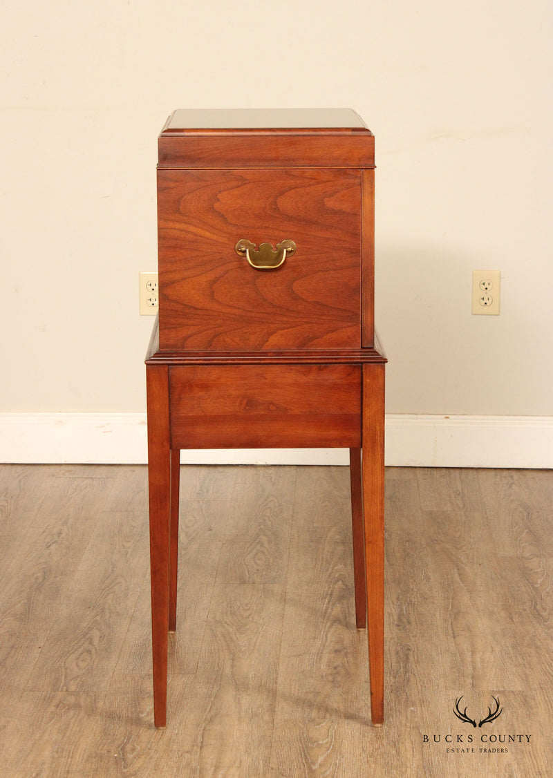 Henkel Harris Federal Style Cherry Inlay Silver Chest
