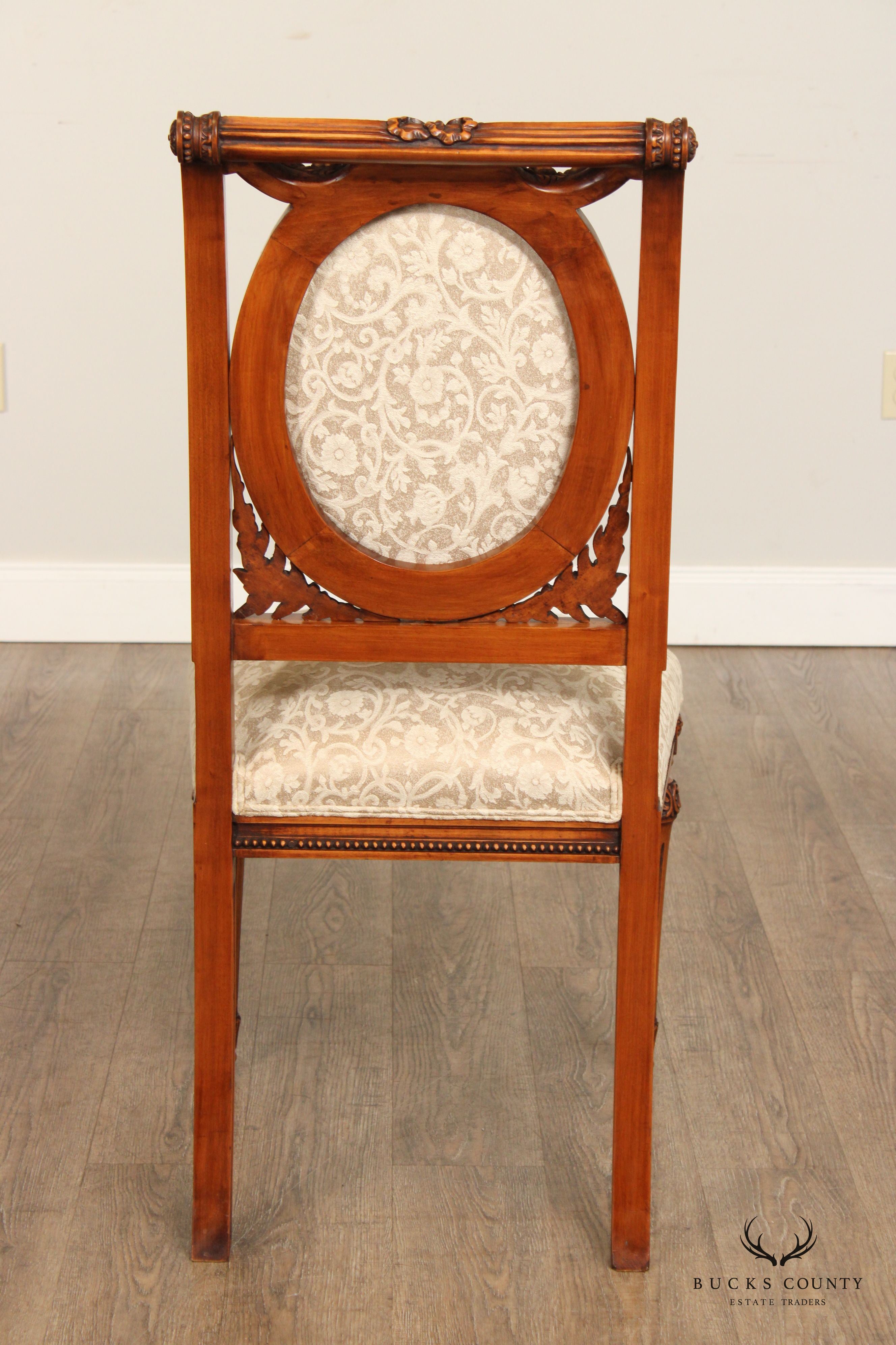 Englander Line French Louis XVI Style Set of Eight Carved Dining Chairs