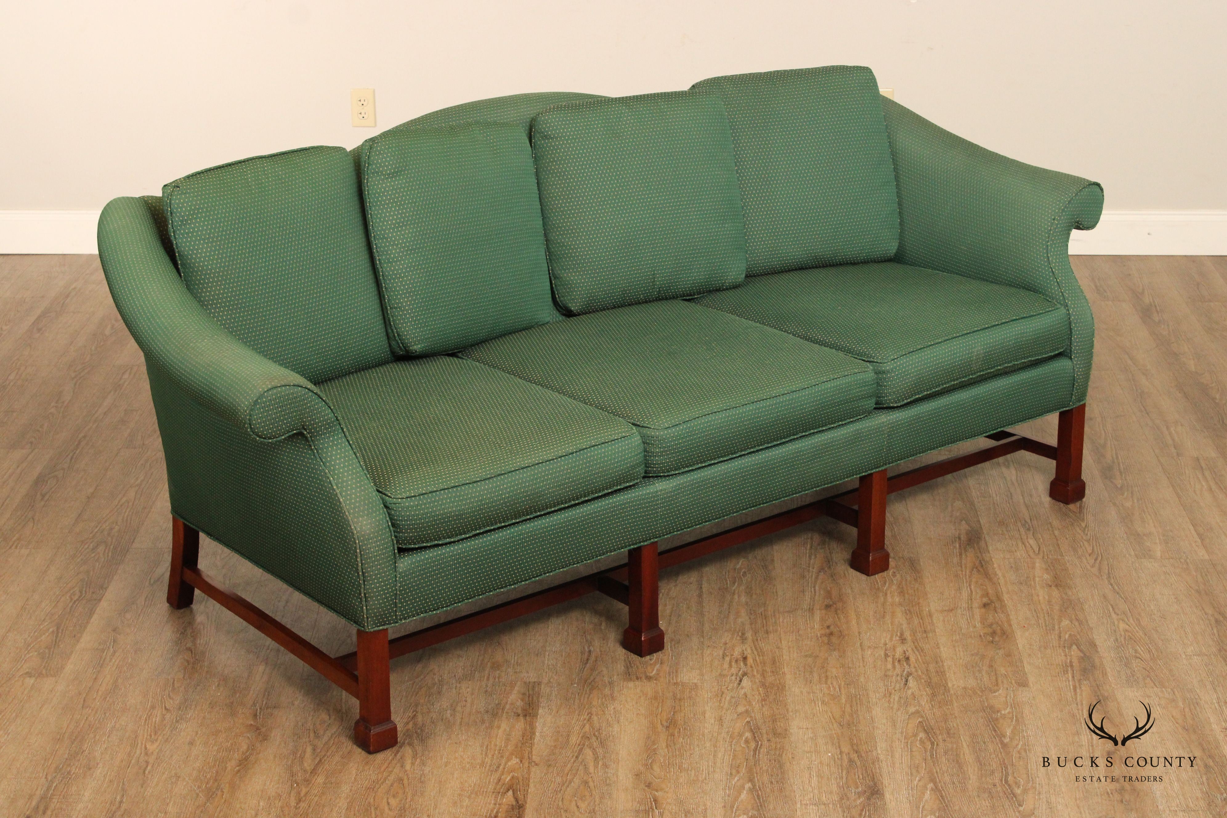 Hickory Chair Chippendale Style Mahogany Camelback Sofa