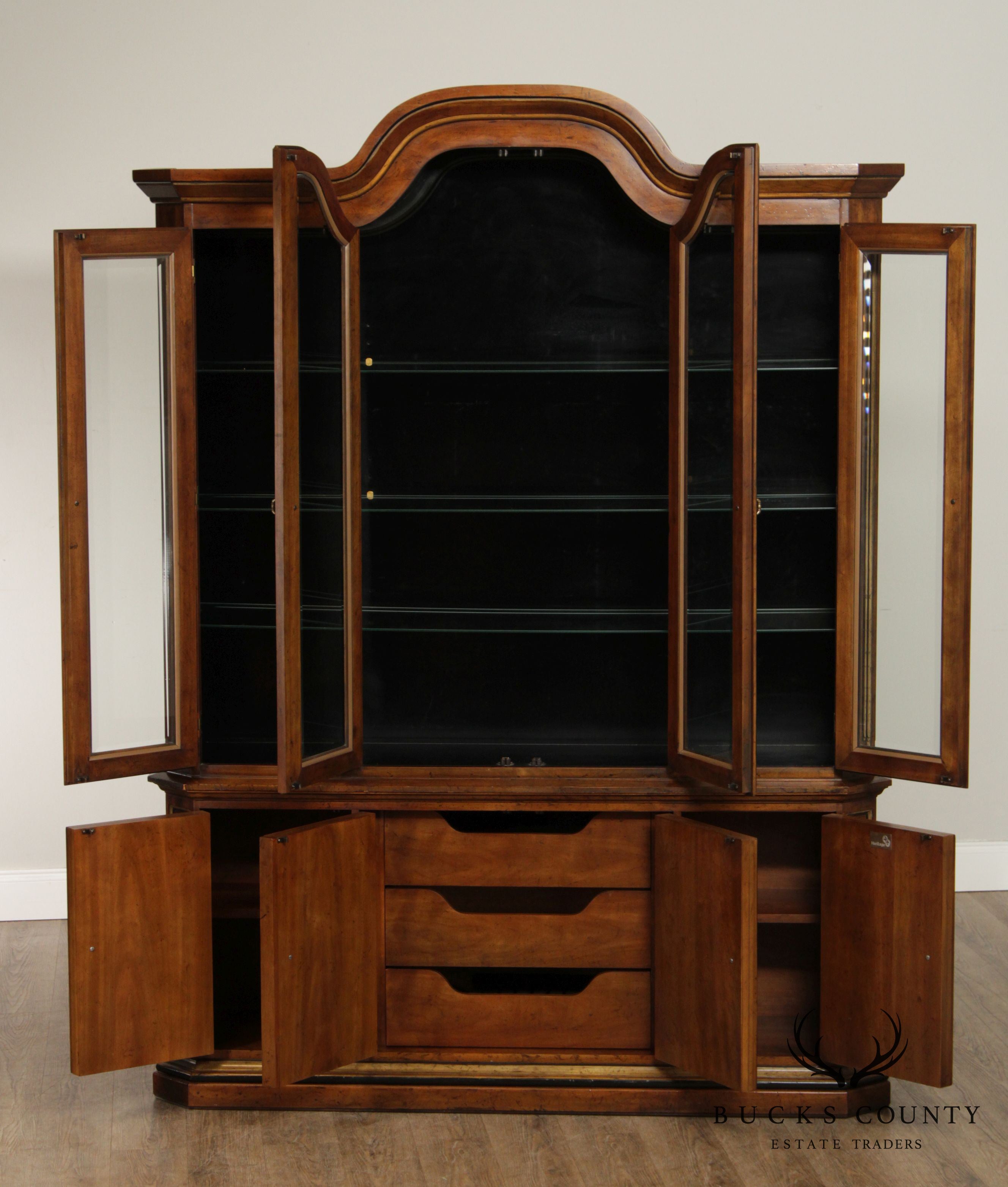 Drexel Heritage Sketchbook Collection Illuminated Breakfront China Cabinet