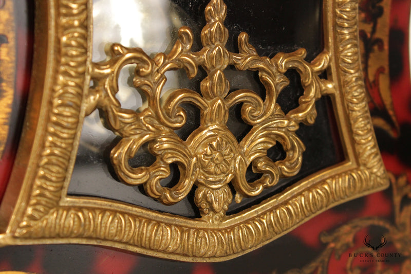 French Louis XV Style Boulle and Ormolu Mantel Clock