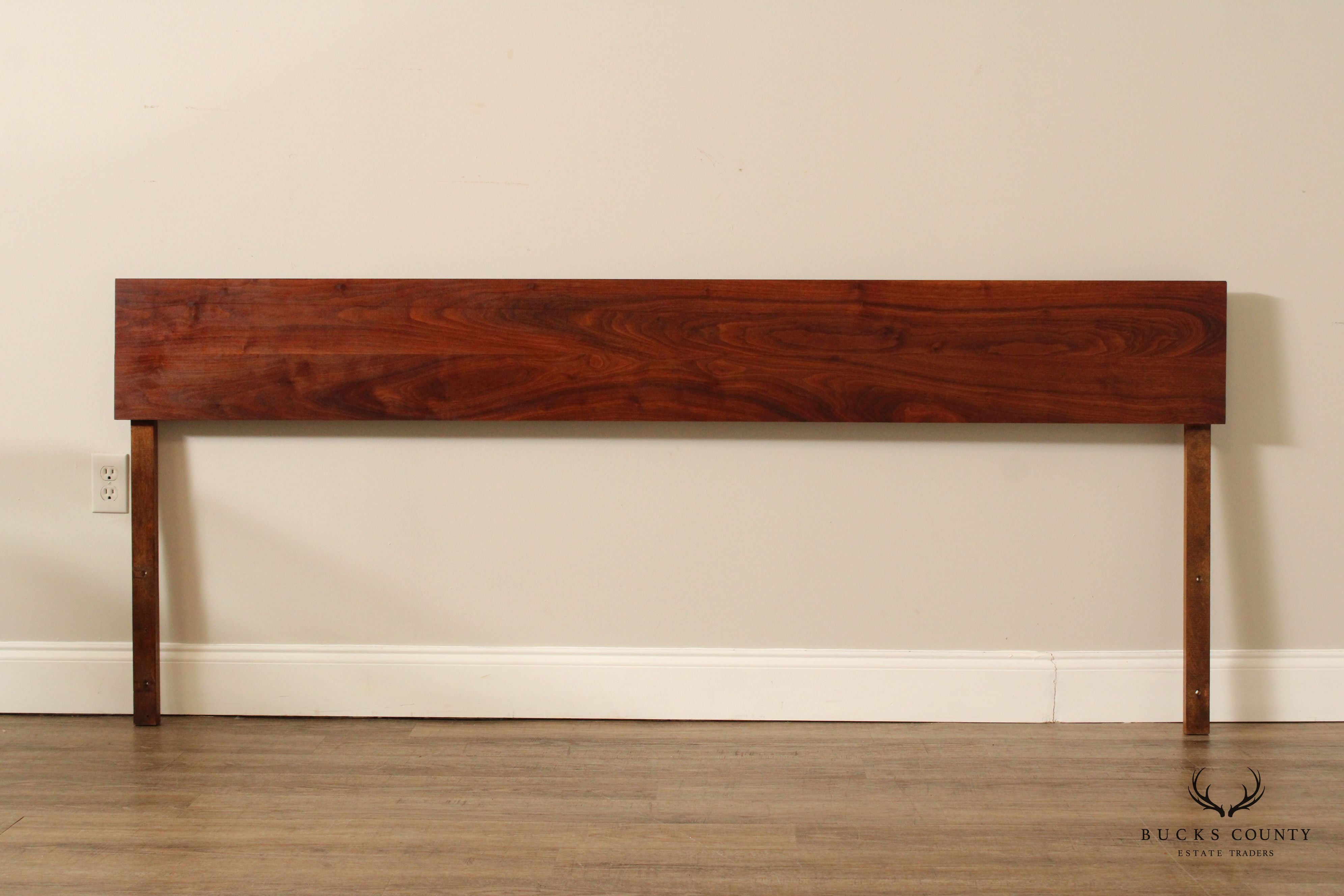 Mid Century Modern King Size Solid Walnut Headboard