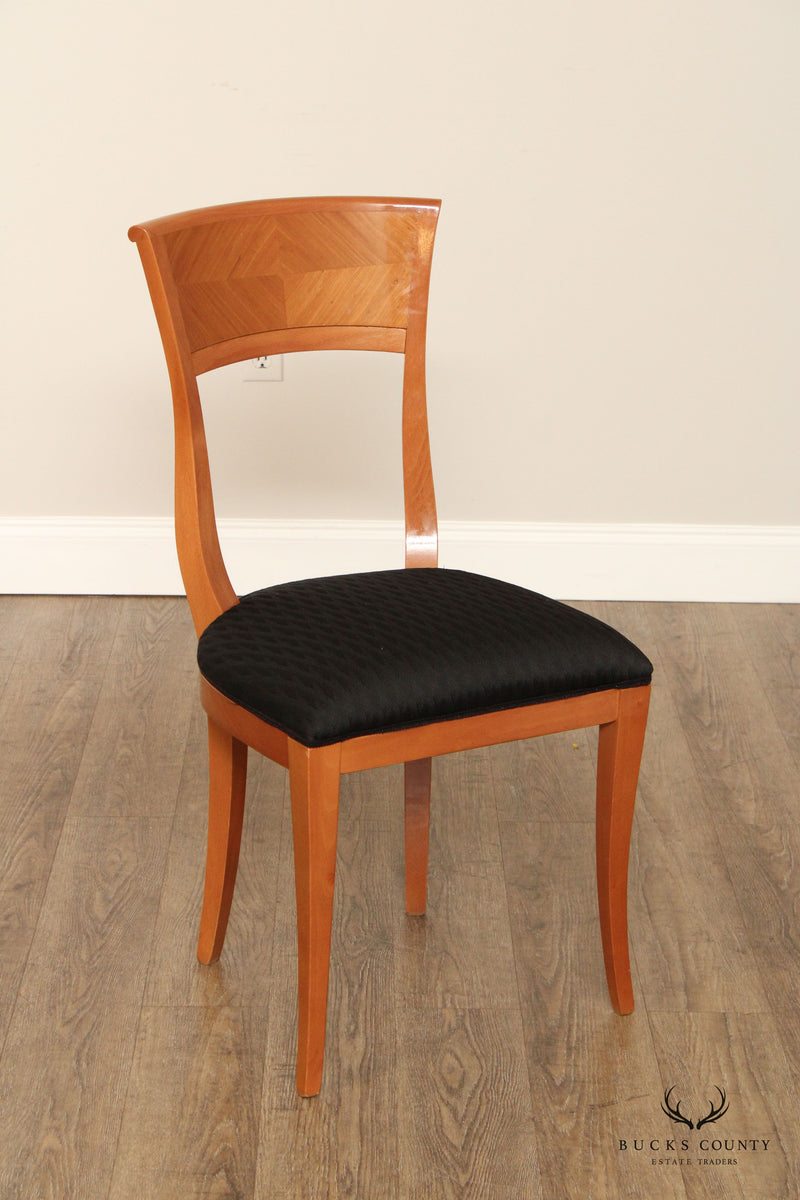 John Turano & Sons Italian Modern Set of Six Cherry Dining Chairs