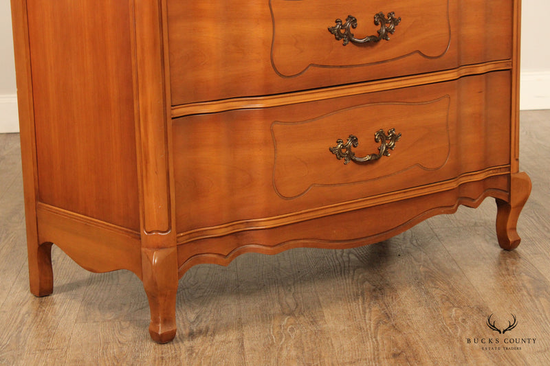 Vintage French Provincial Style Cherry Tall Chest of Drawers