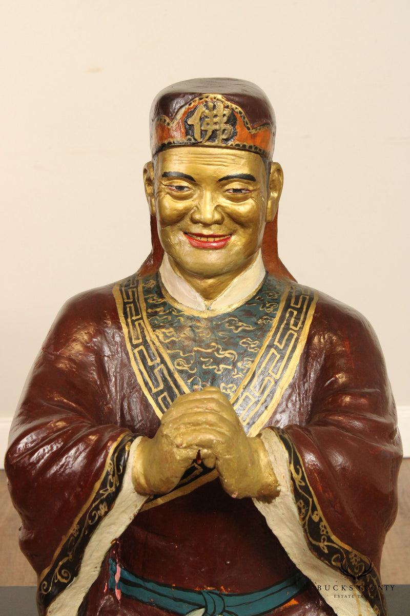 Chinese Polychrome and Gilt Painted Votive Figure