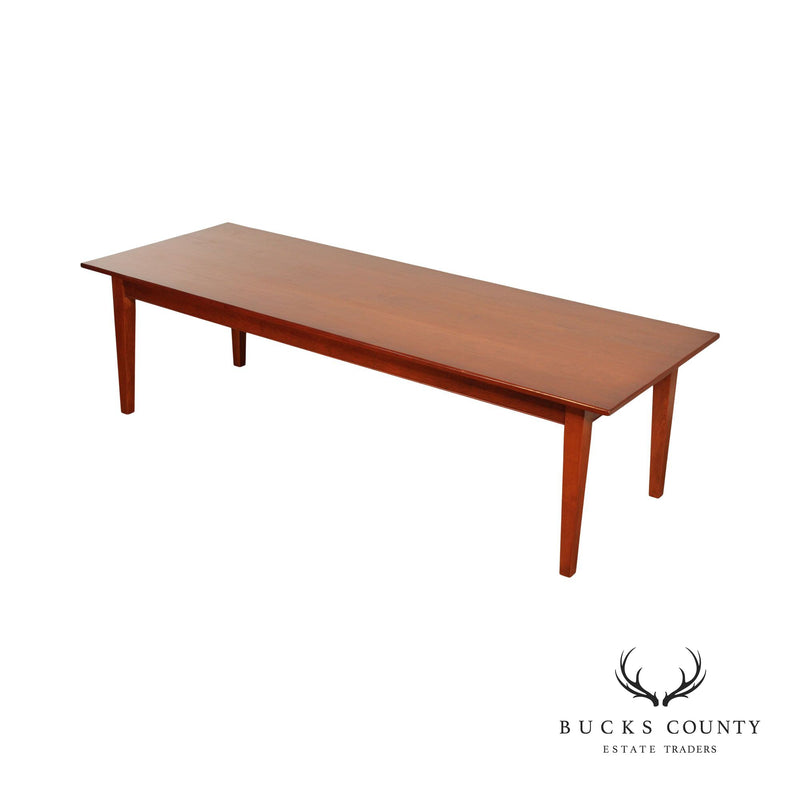 Hand Crafted Solid Cherry Long Farmhouse Style Dining Table