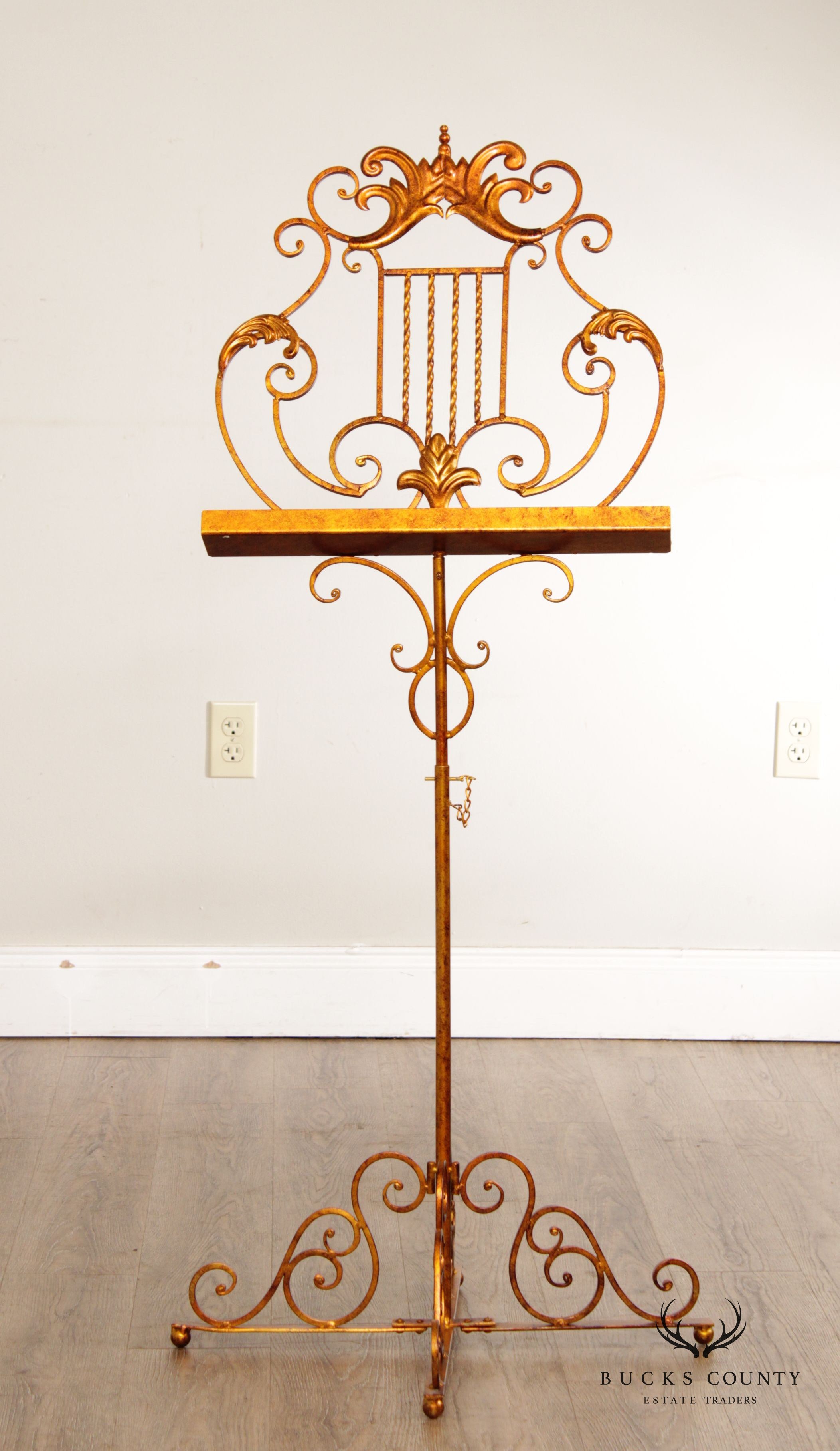 Victorian Style Italian Gilt Metal Music Stand