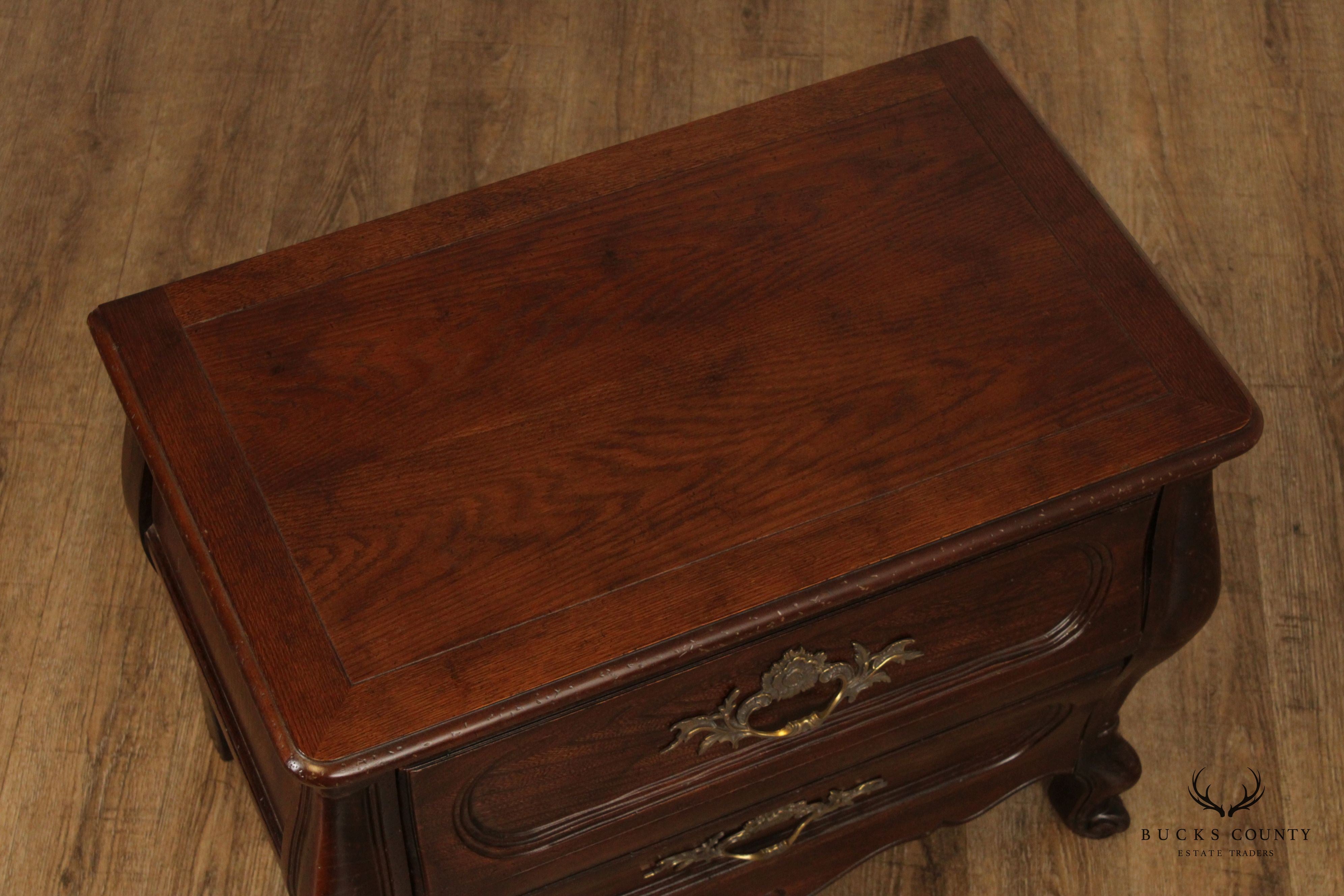 Baker Furniture French Louis XV Style Bombe Nightstand