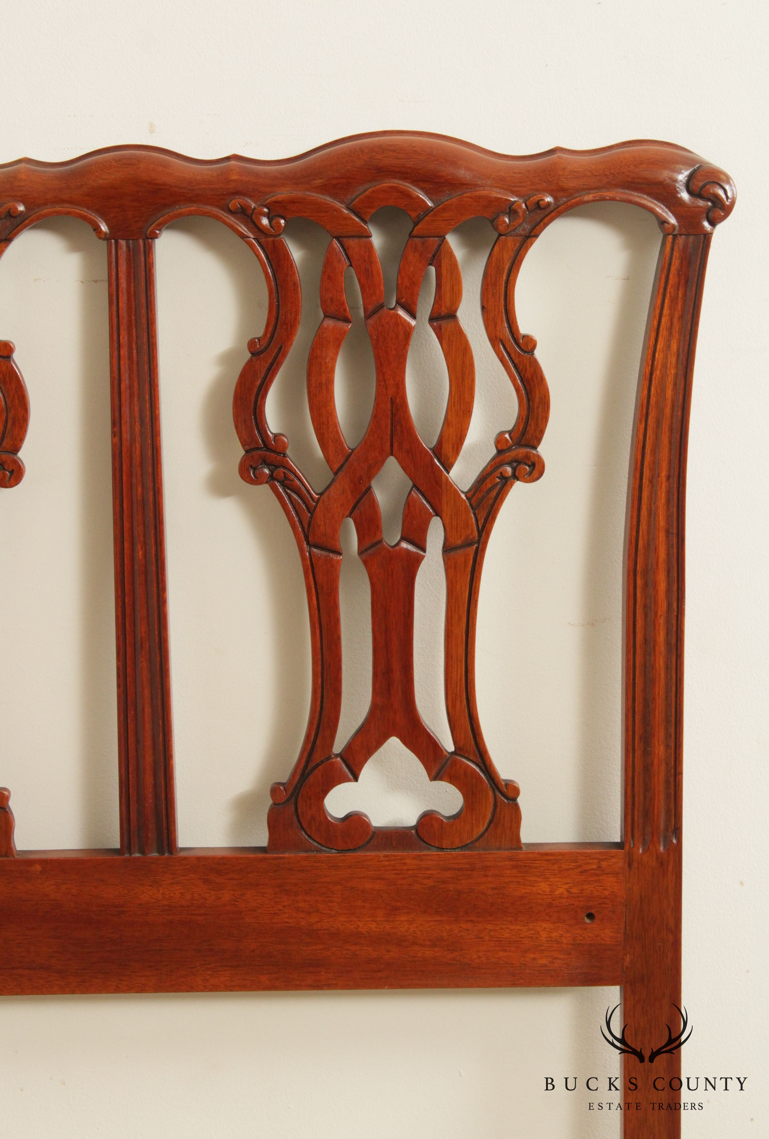 Chippendale Style Carved Mahogany Custom Size Headboard