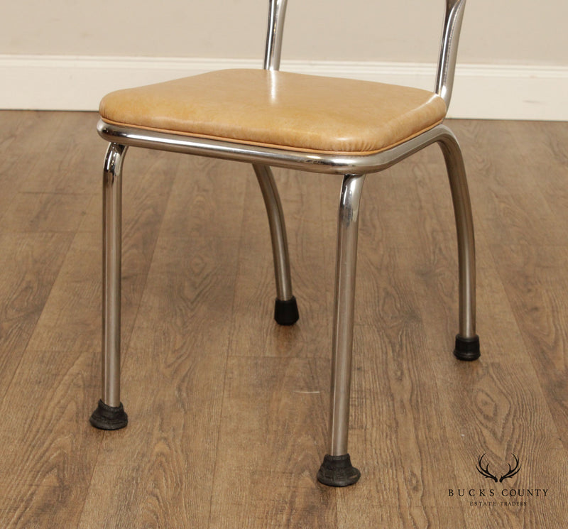 Royal Metal Vintage Pair of Chrome and Vinyl Side Chairs
