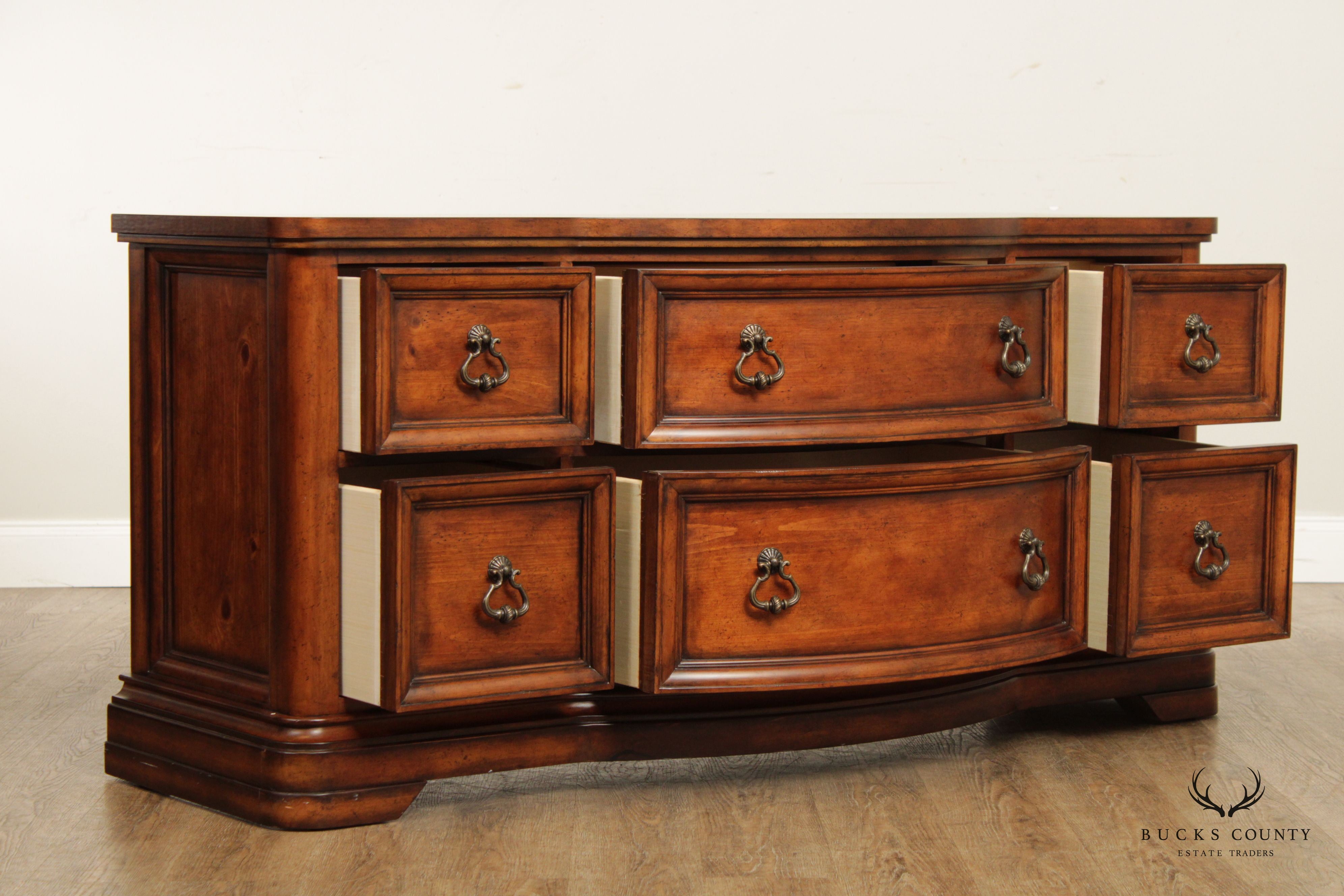 Tuscan Style Serpentine Six-Drawer Dresser