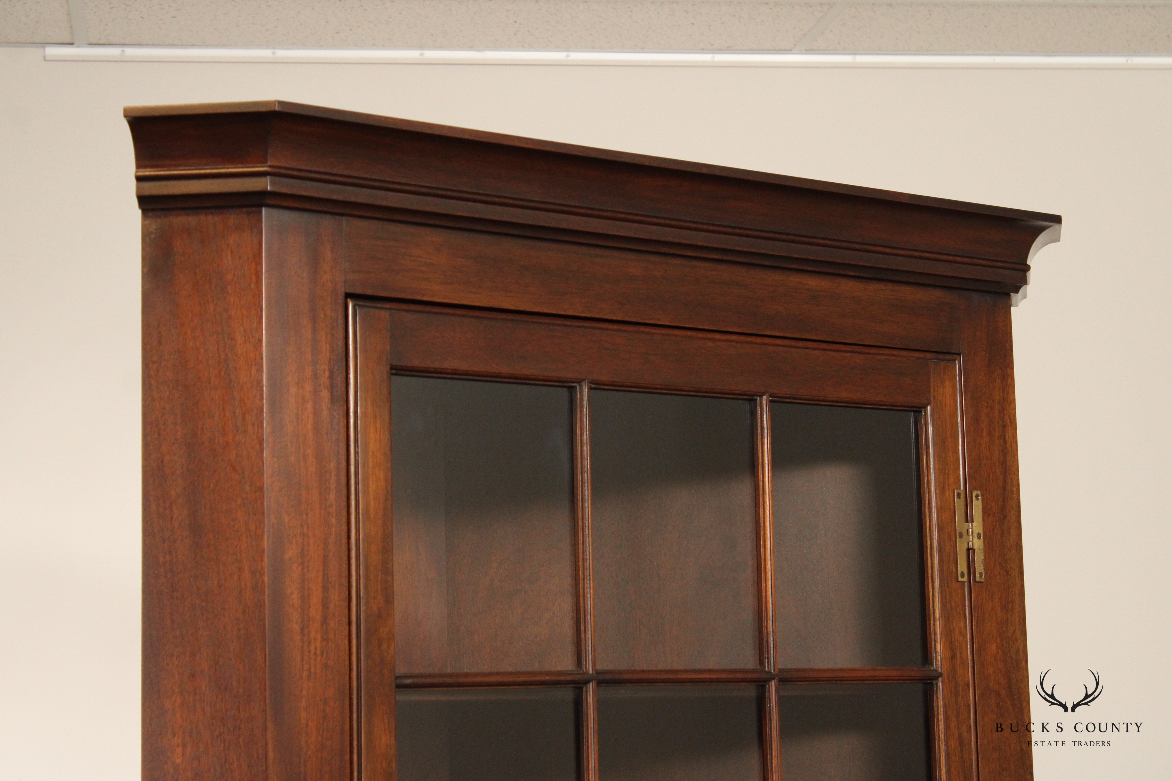 Henkel Harris Chippendale Style Mahogany Corner Cupboard