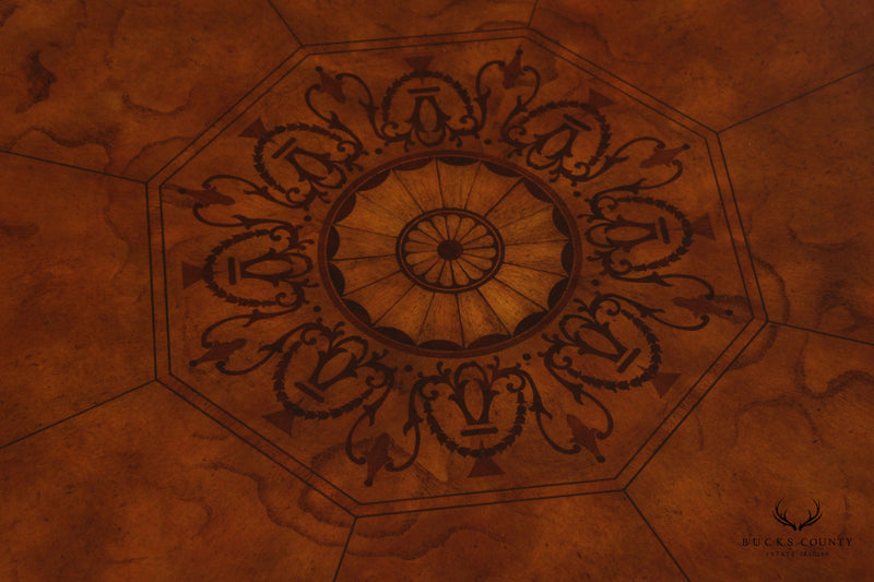 Maitland-Smith Georgian Style Carved Mahogany Round Center Table