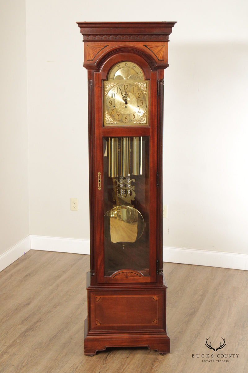 Howard Miller Federal Style Mahogany Inlaid Grandfather Clock