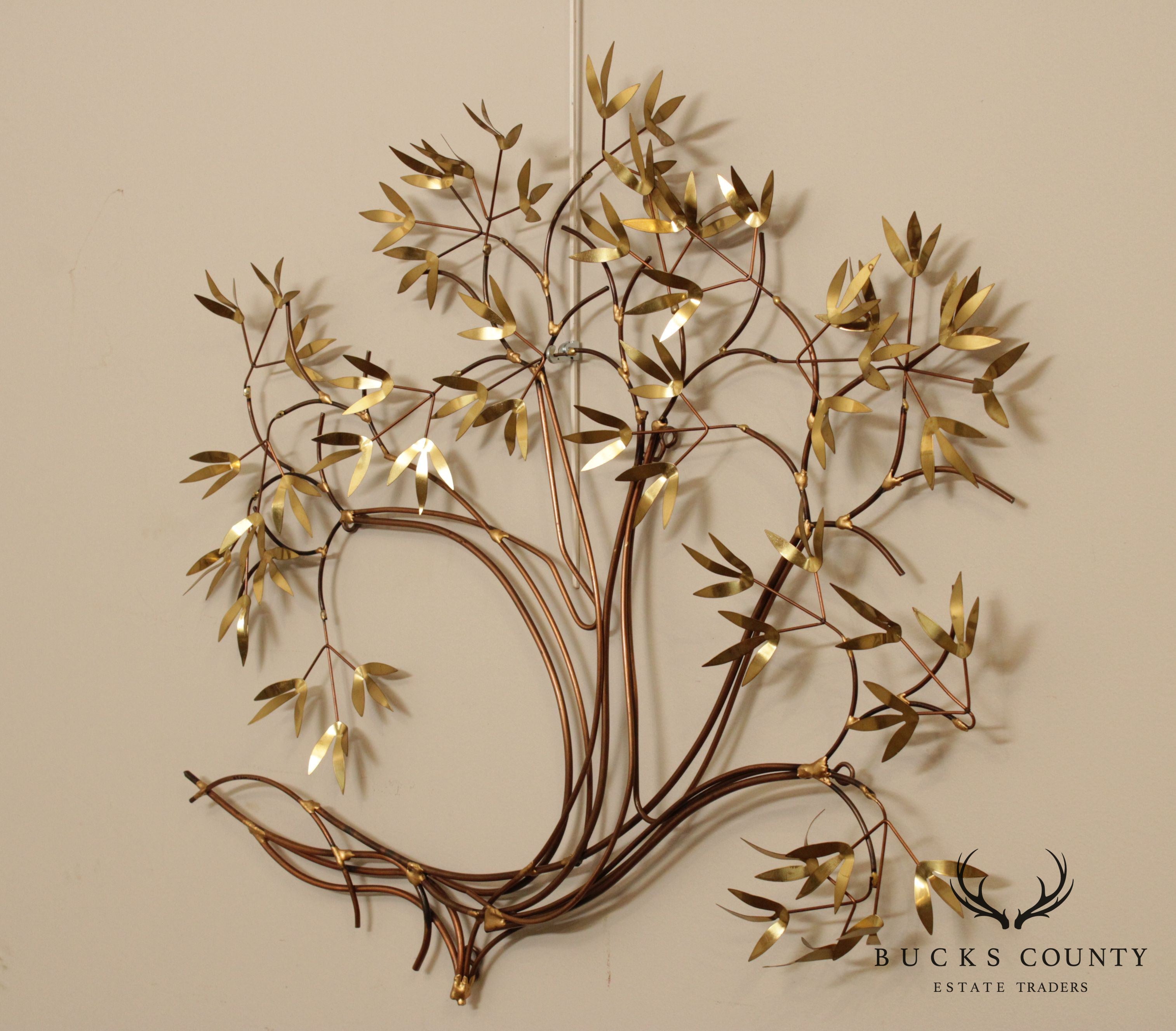 Mid Century Modern Willow Branch Metal Wall Sculpture