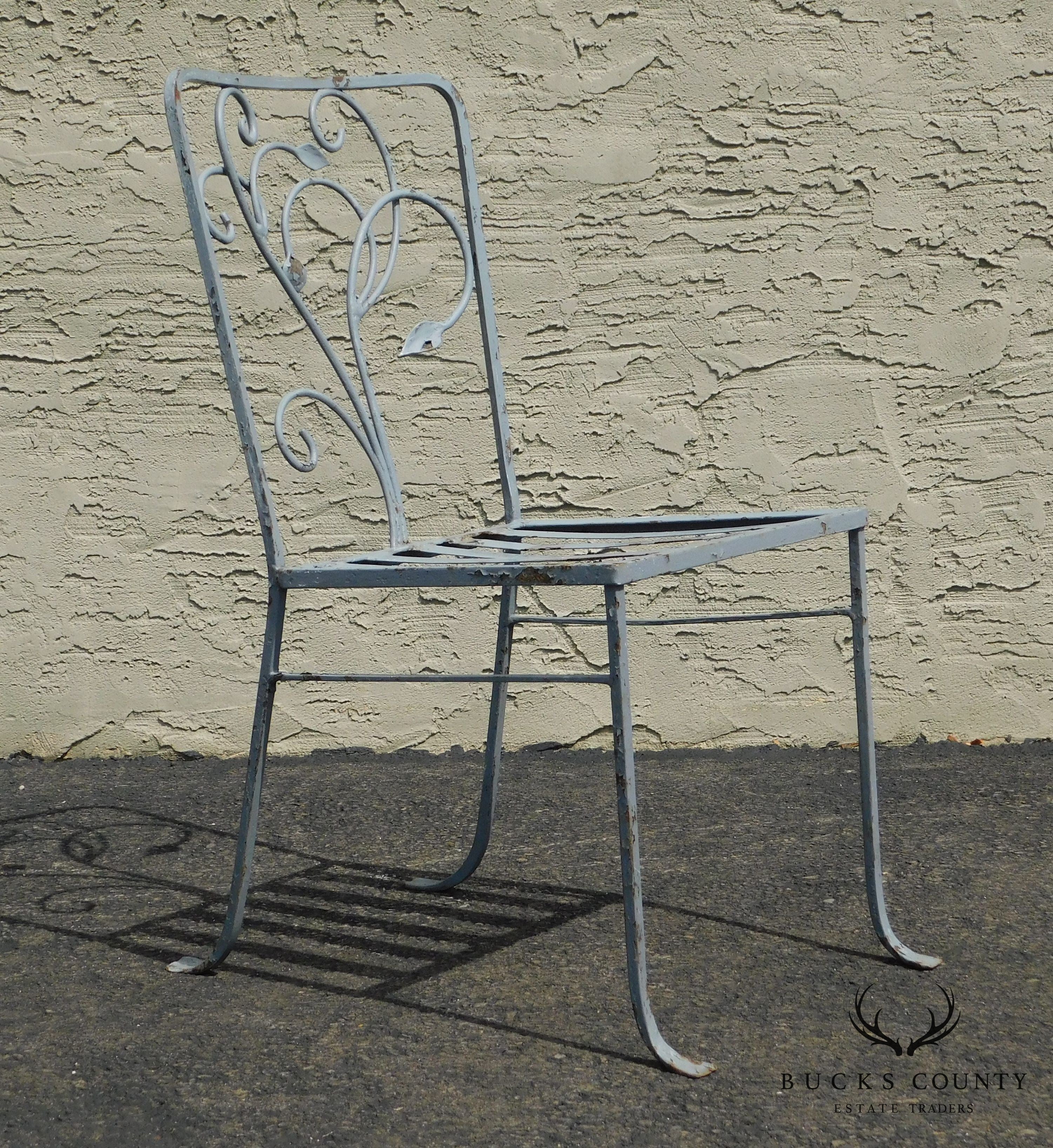 Salterini Vintage Art Nouveau Wrought Iron Garden Chair