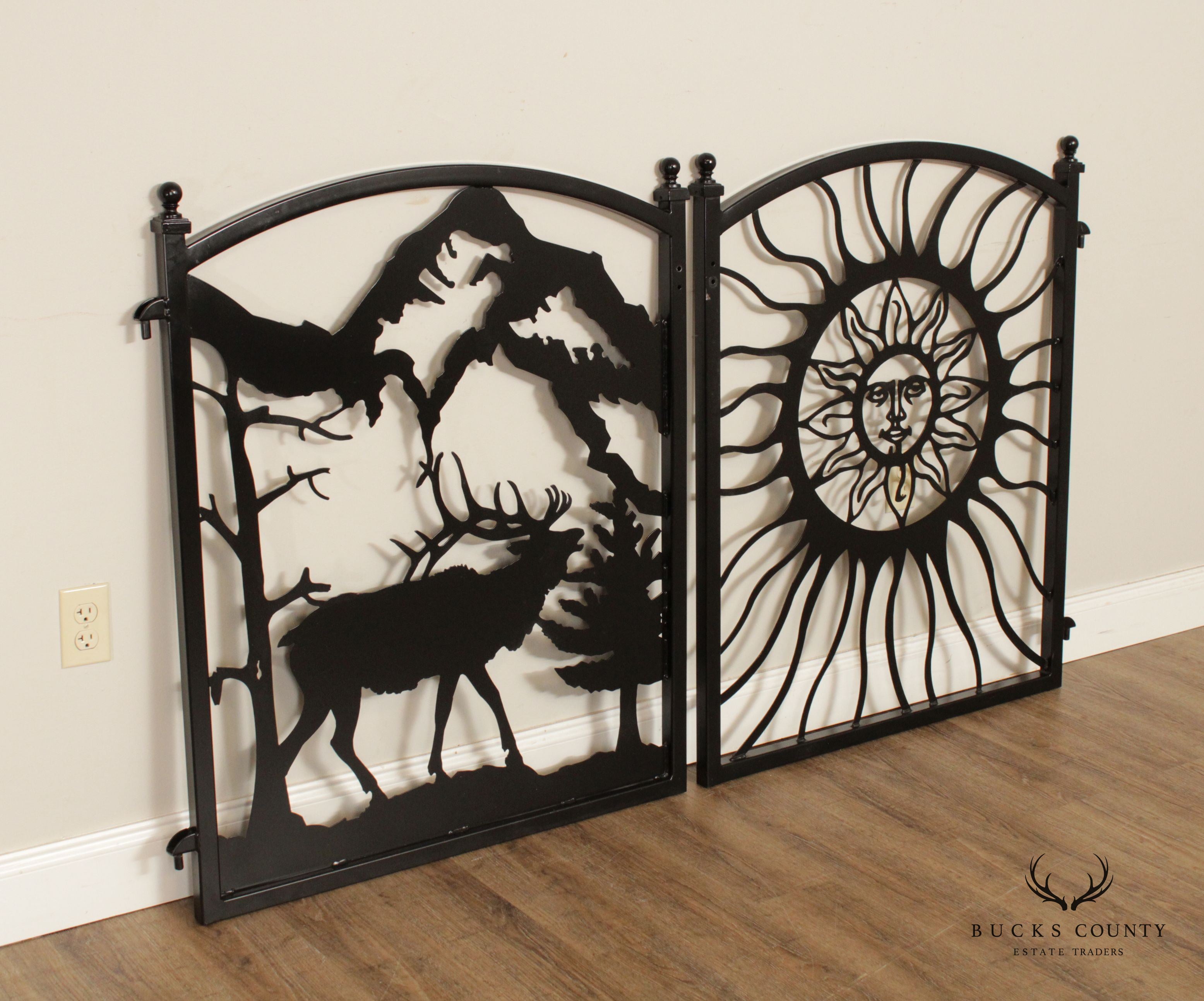 Two Modern Ironworks Steel Garden Gates