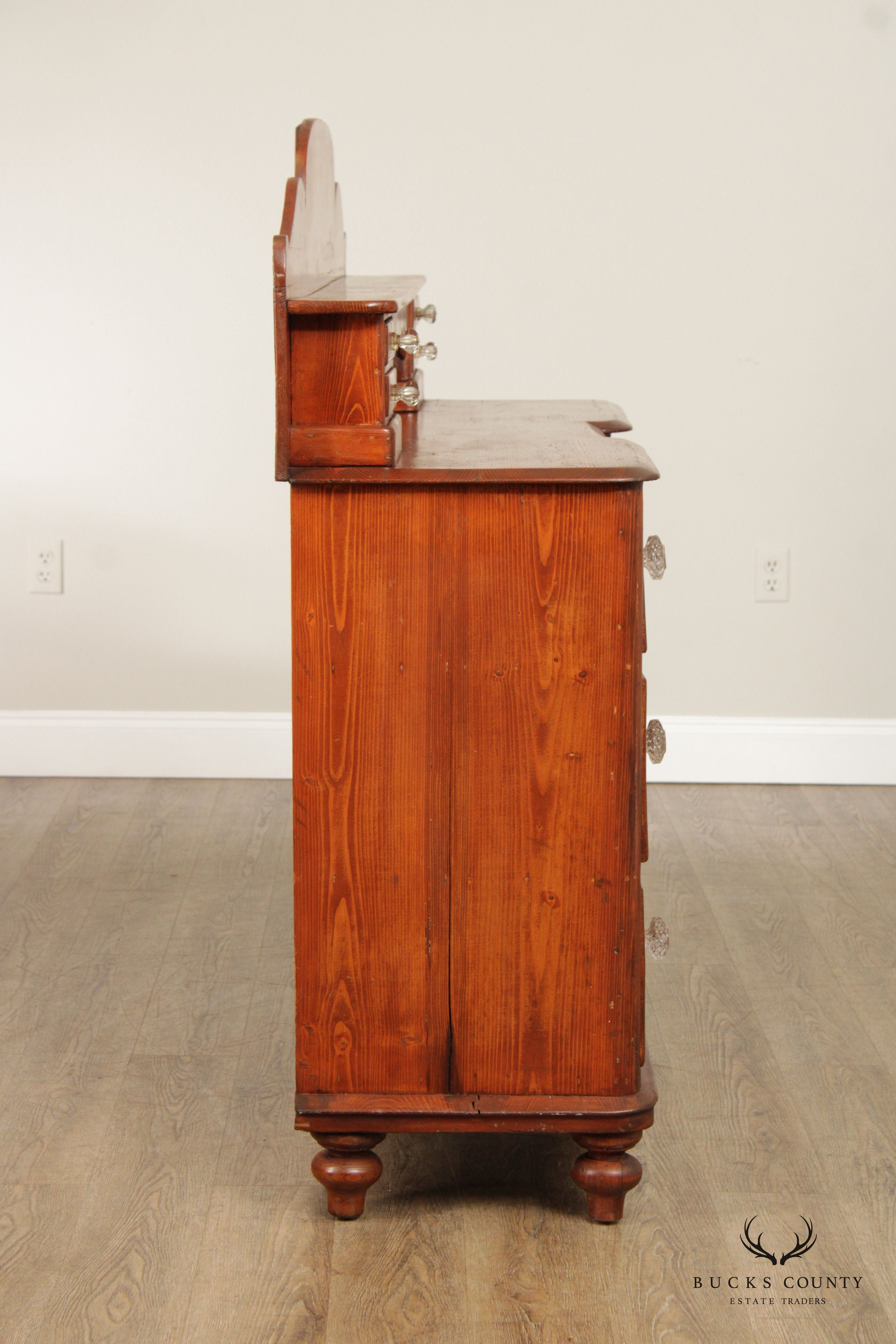 Antique English Pine Sideboard Server