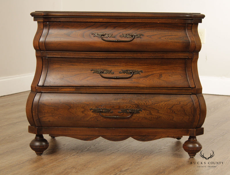 Baroque Style Walnut Bombe Chest of Drawers