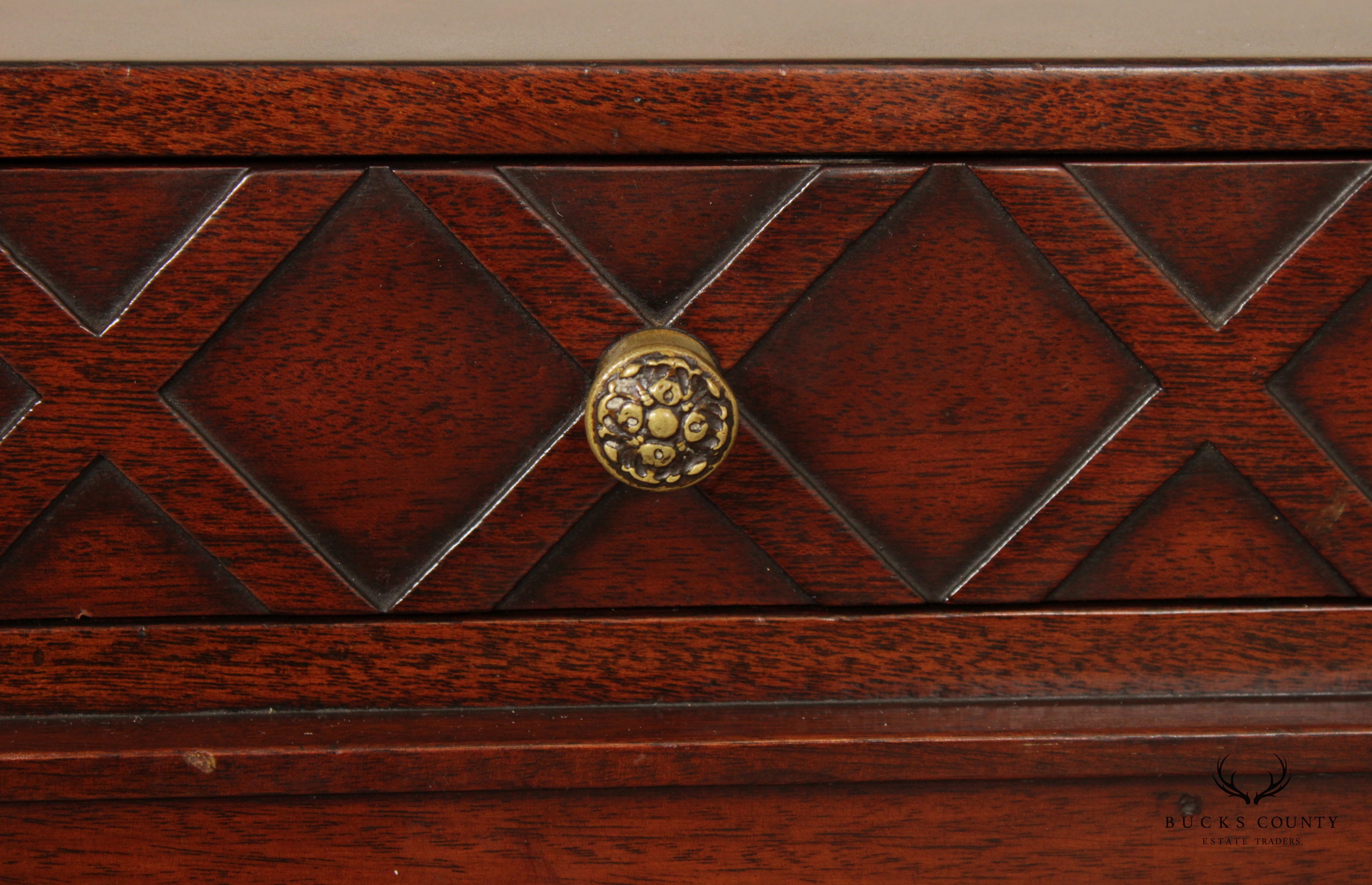 Mid Century Hollywood Regency Style Quality  Pair Mahogany Side Tables