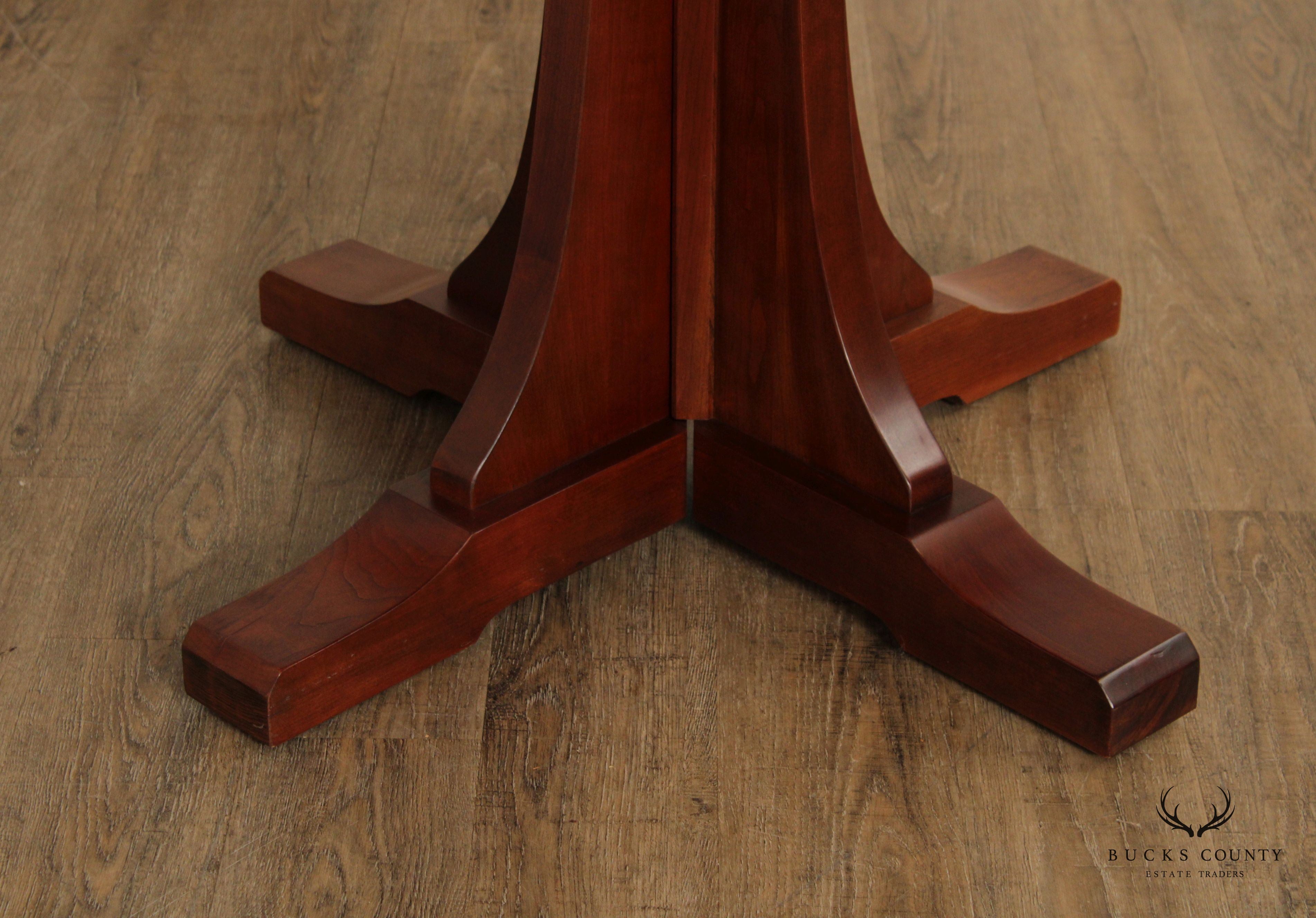 `Stickley Mission Collection Round Cherry Extendable Dining Table