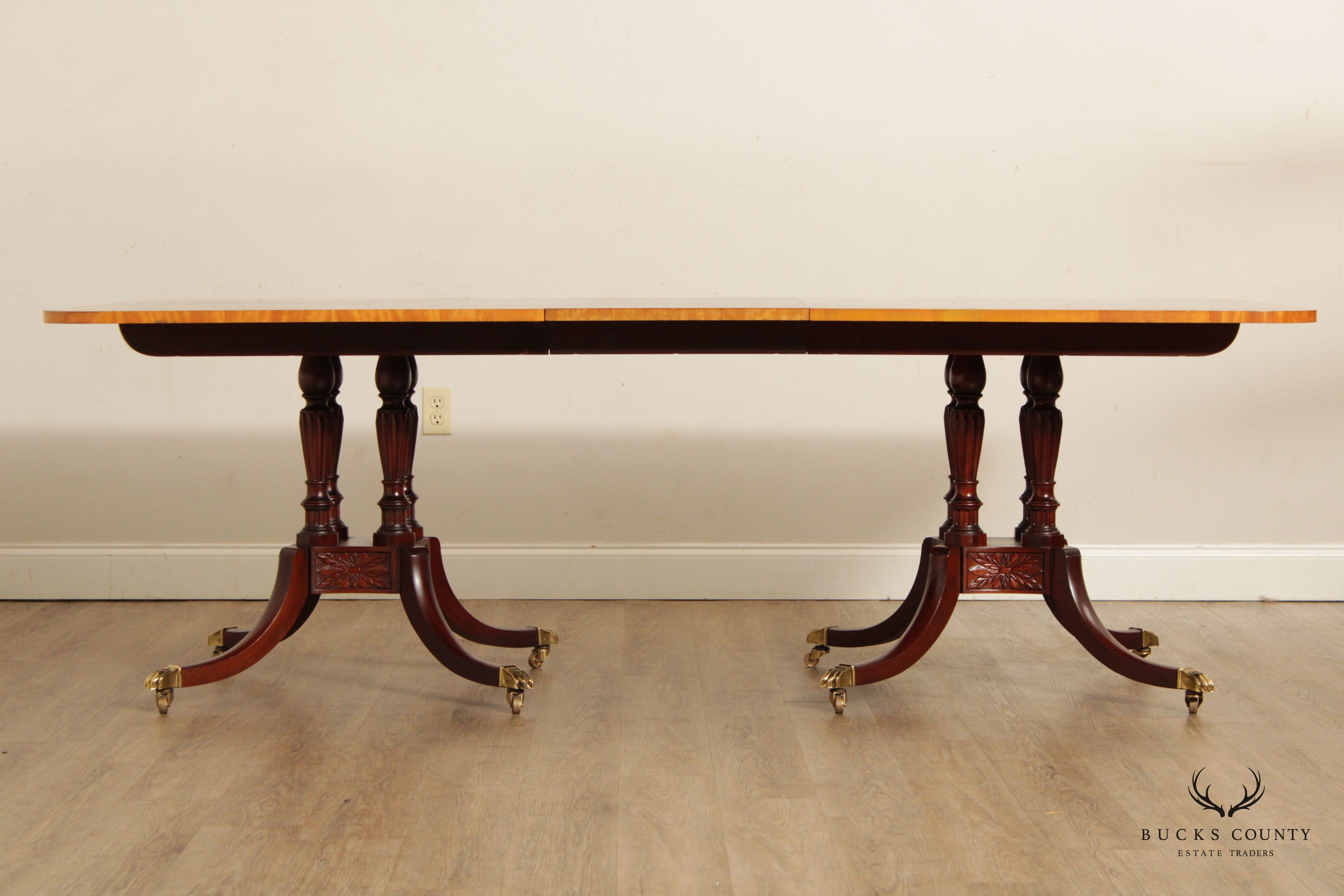 Baker Historic Charleston Reproductions Double Pedestal Mahogany Dining Table