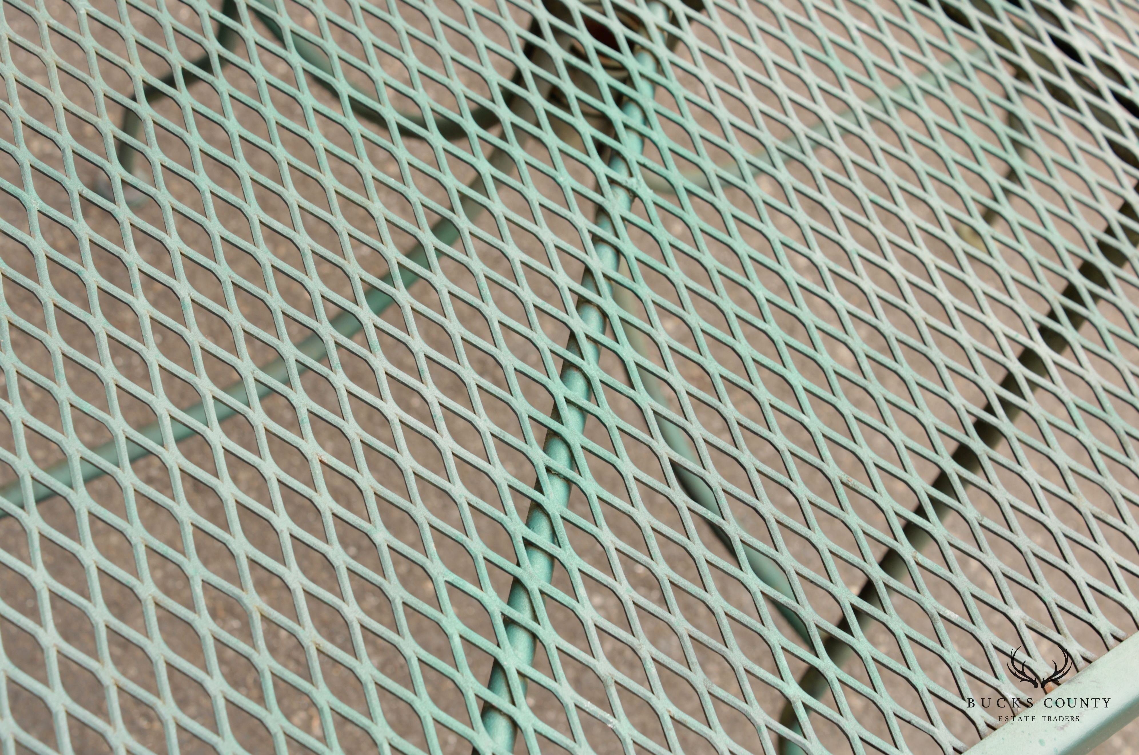 Mid Century Vintage Oval Wrought Iron Patio Garden Dining Table