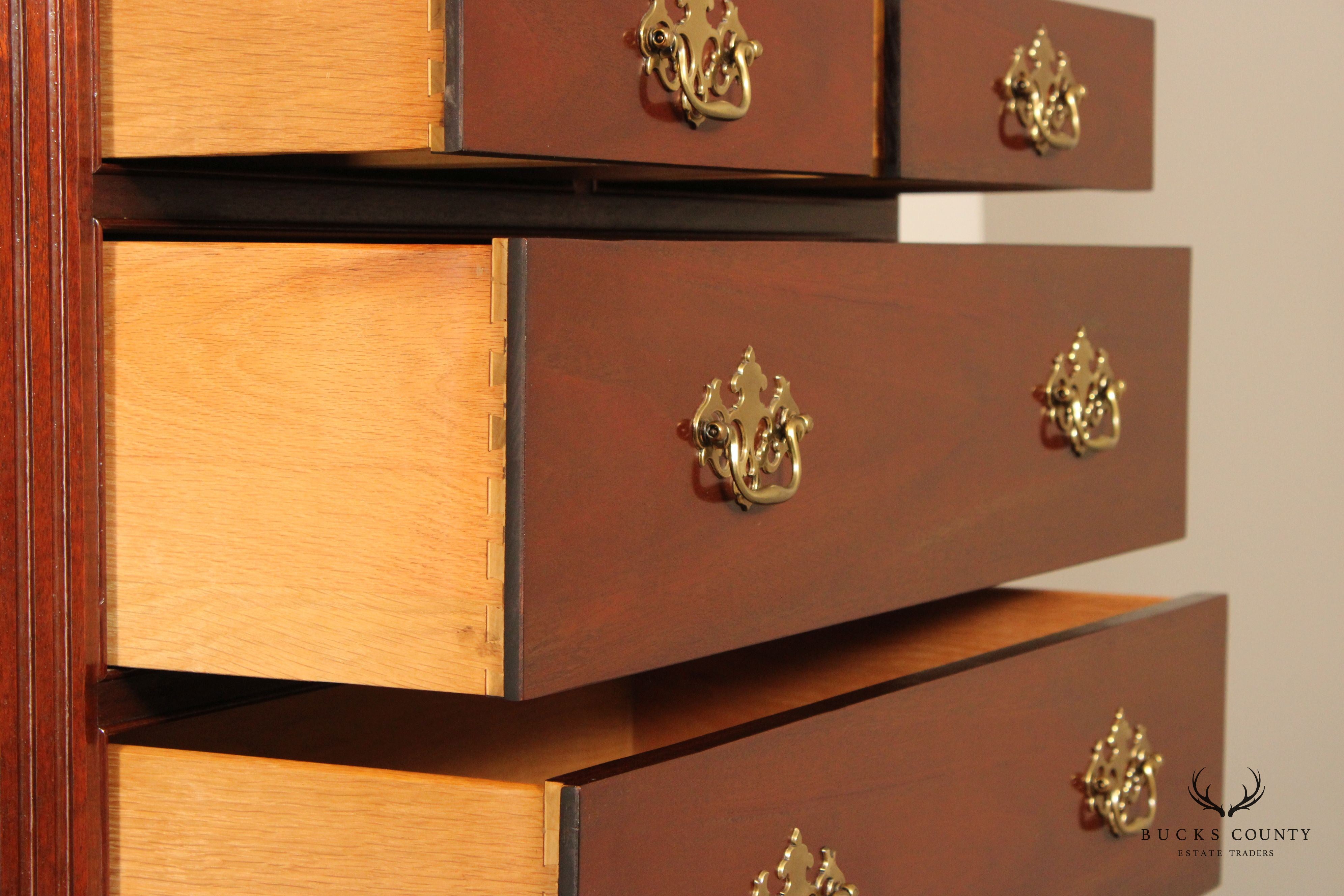 Baker Furniture Chippendale Style Mahogany Chest on Chest