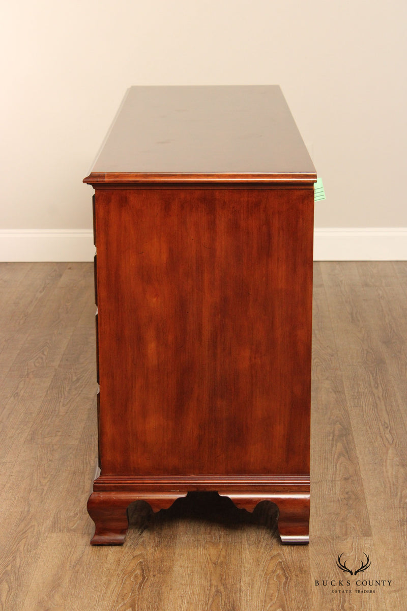 Henredon 'Salem' Chippendale Style Cherry Long Chest of Drawers