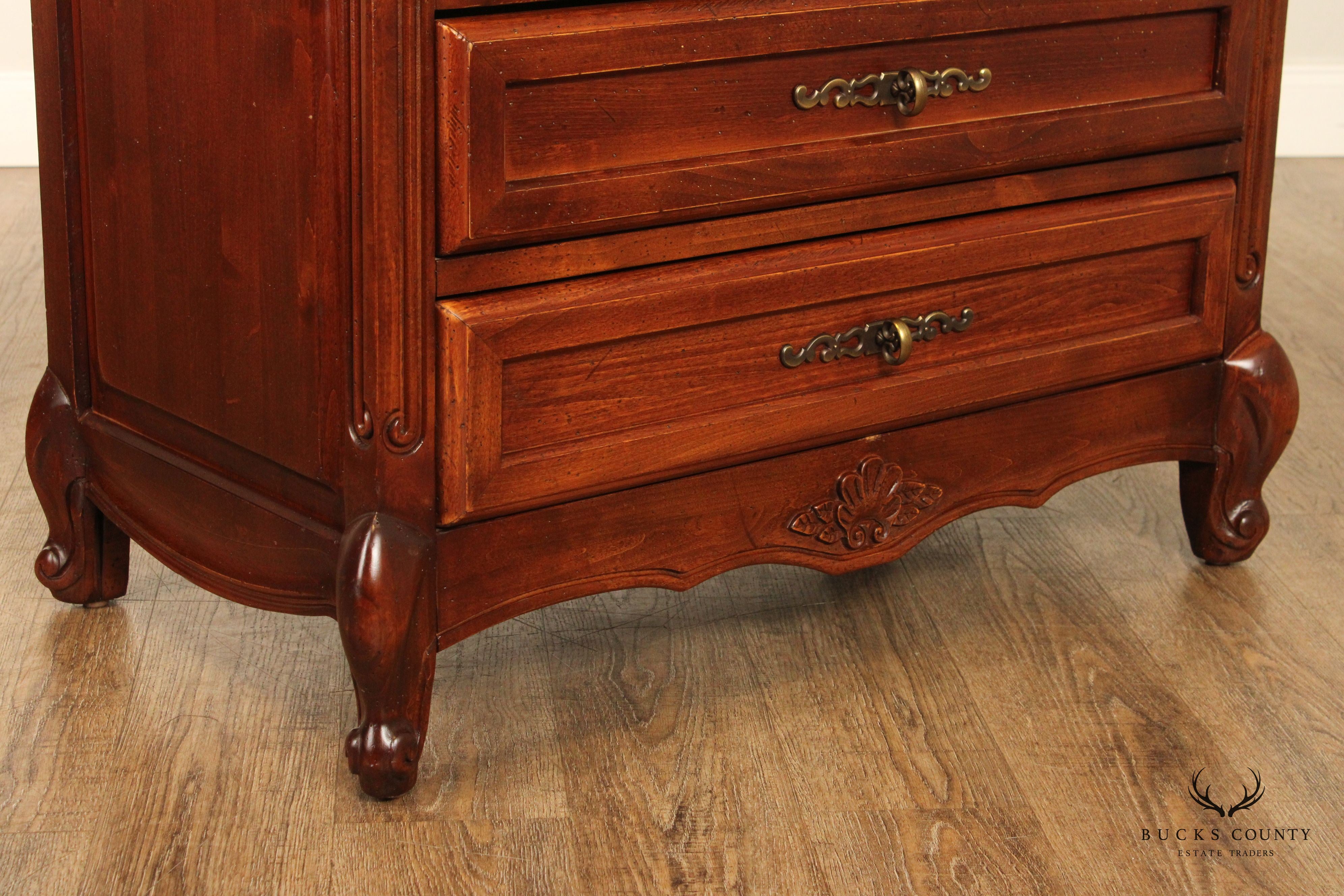 French Country Style Three Drawer Nightstand Chest