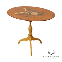 L. Hitchcock Federal Style Eagle Stenciled  Tilt-Top Table