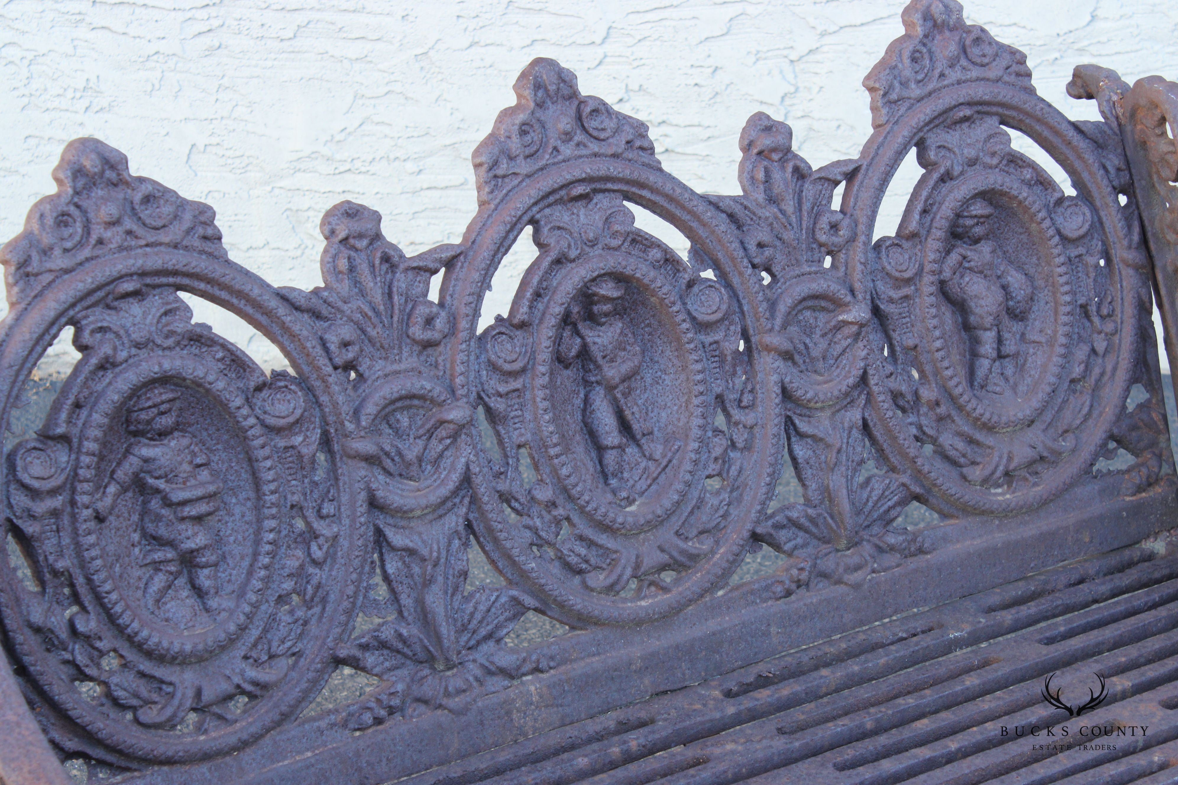 Victorian Style Cast Iron Outdoor Seasons Garden Bench