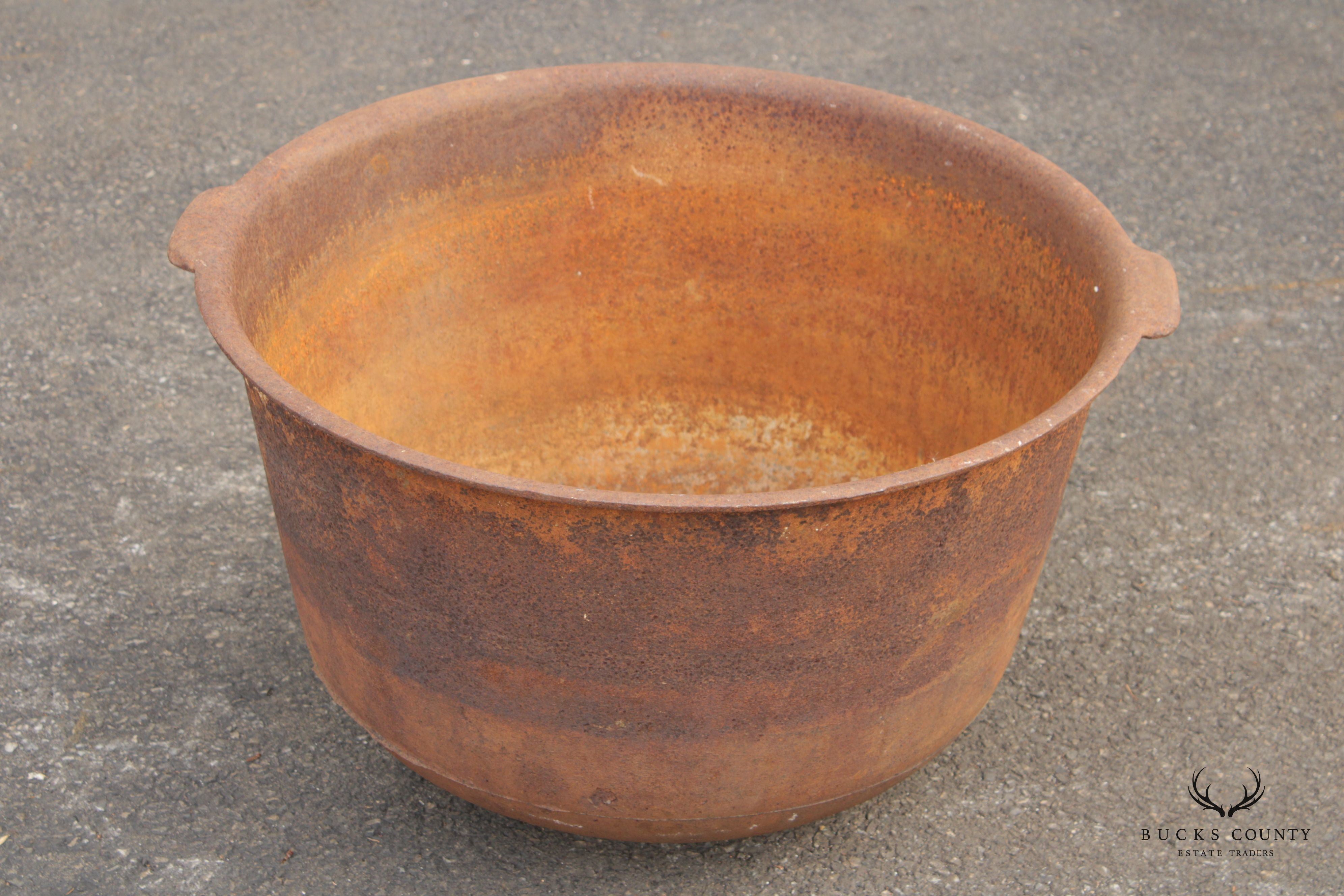 Antique Rustic Large Cast Iron Cauldron