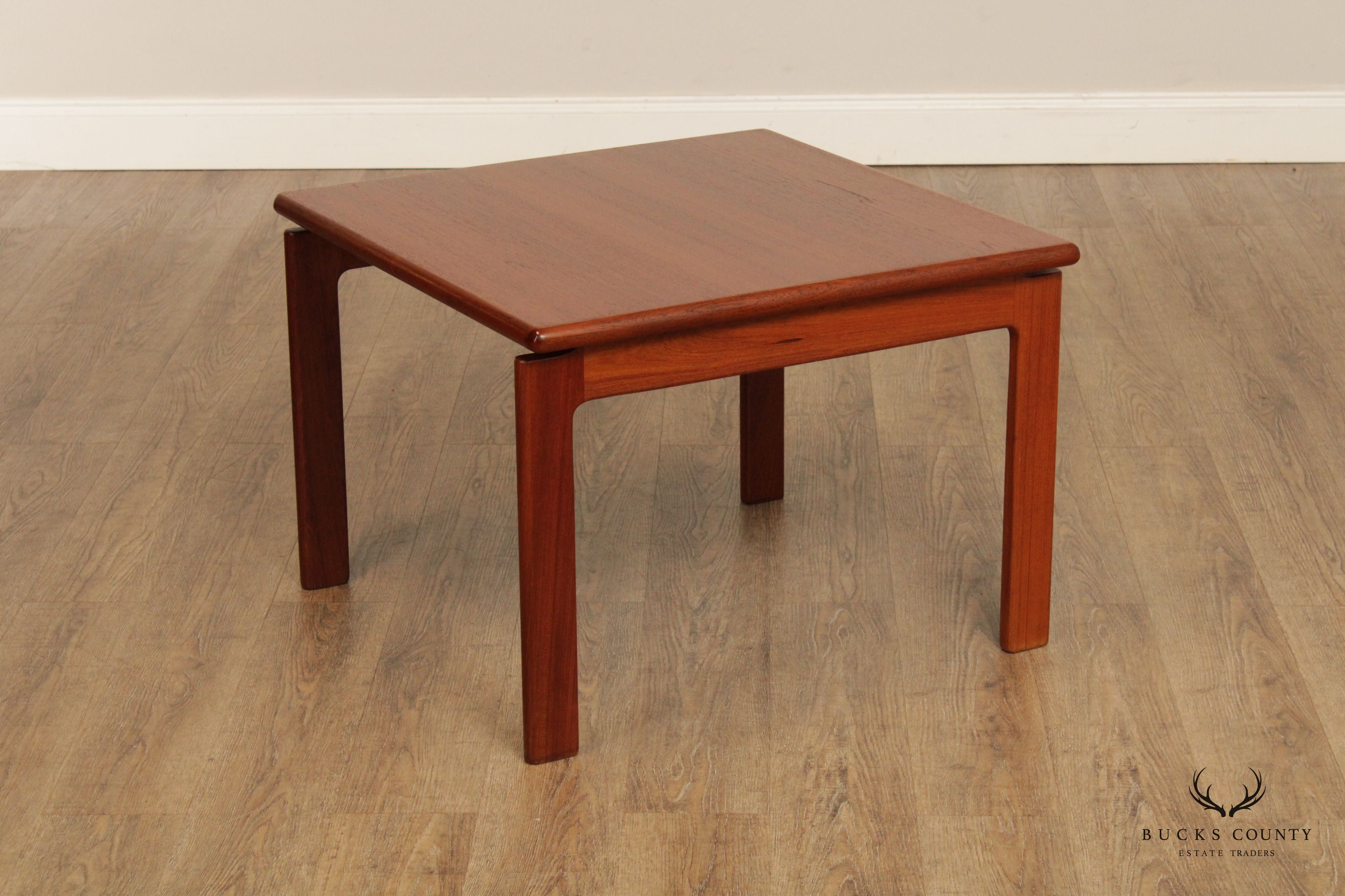 Komfort Danish Modern Pair Teak Square End Tables