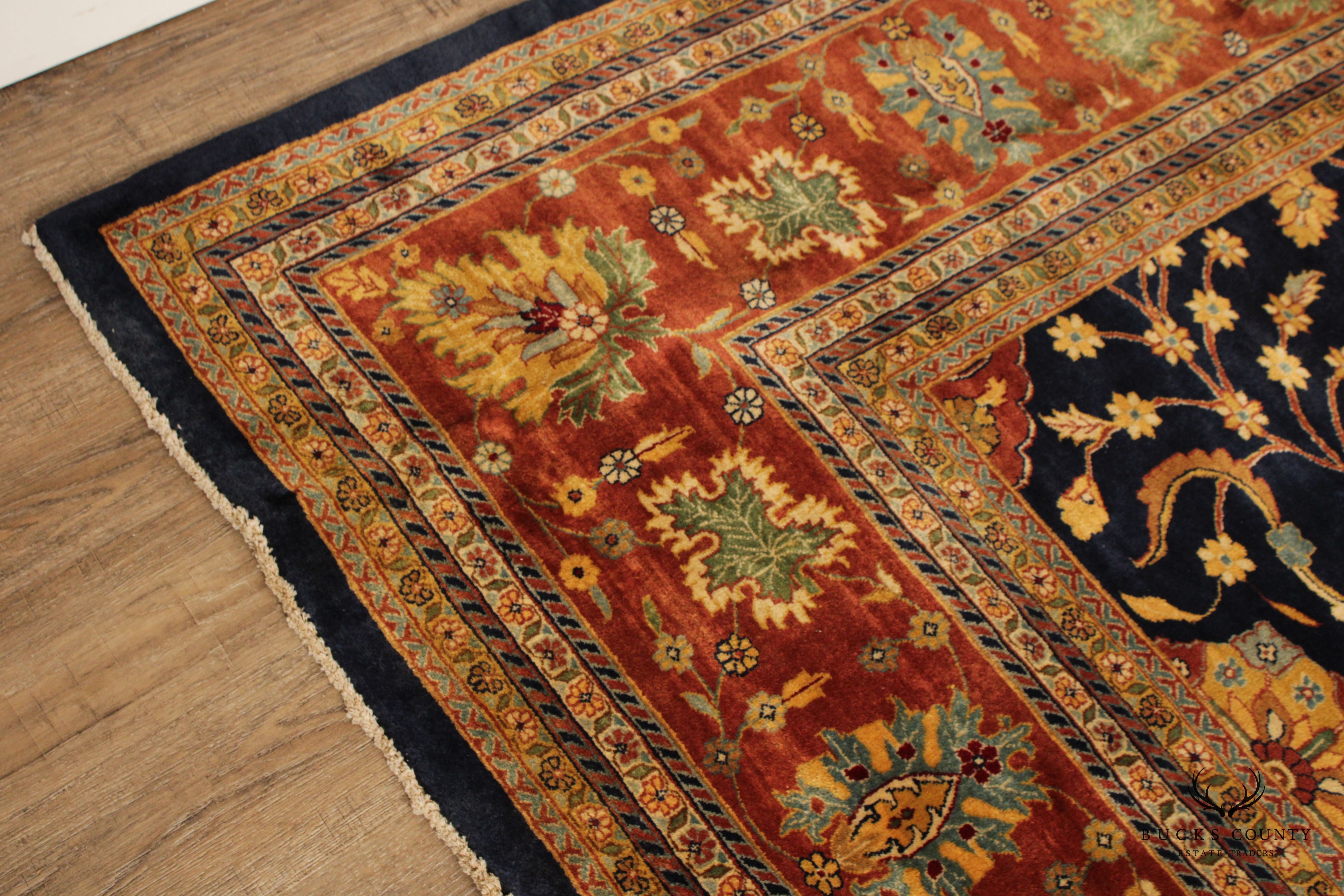 Quality Hand Tied Persian Sarouk Large Room-Size Area Rug, 17' x 12'