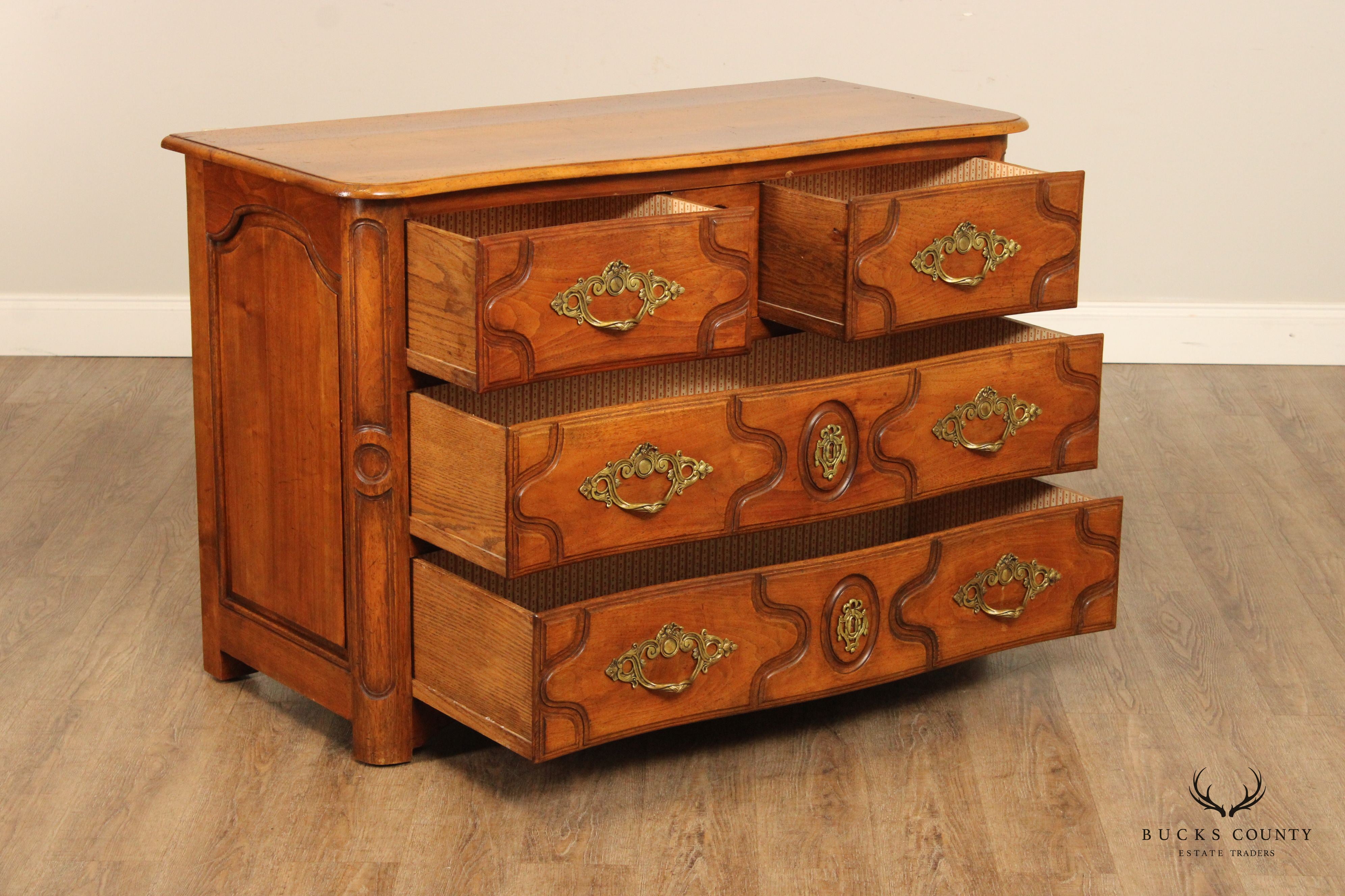 Don Ruseau Custom French Style Pair of Walnut Chests of Drawers